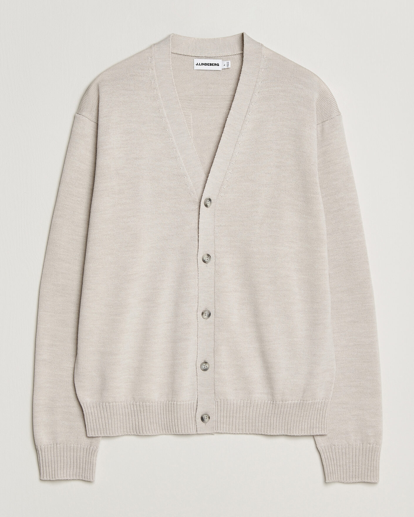 Herren | Pullover | J.Lindeberg | Jared Merino Cardigan Moonbeam Melange