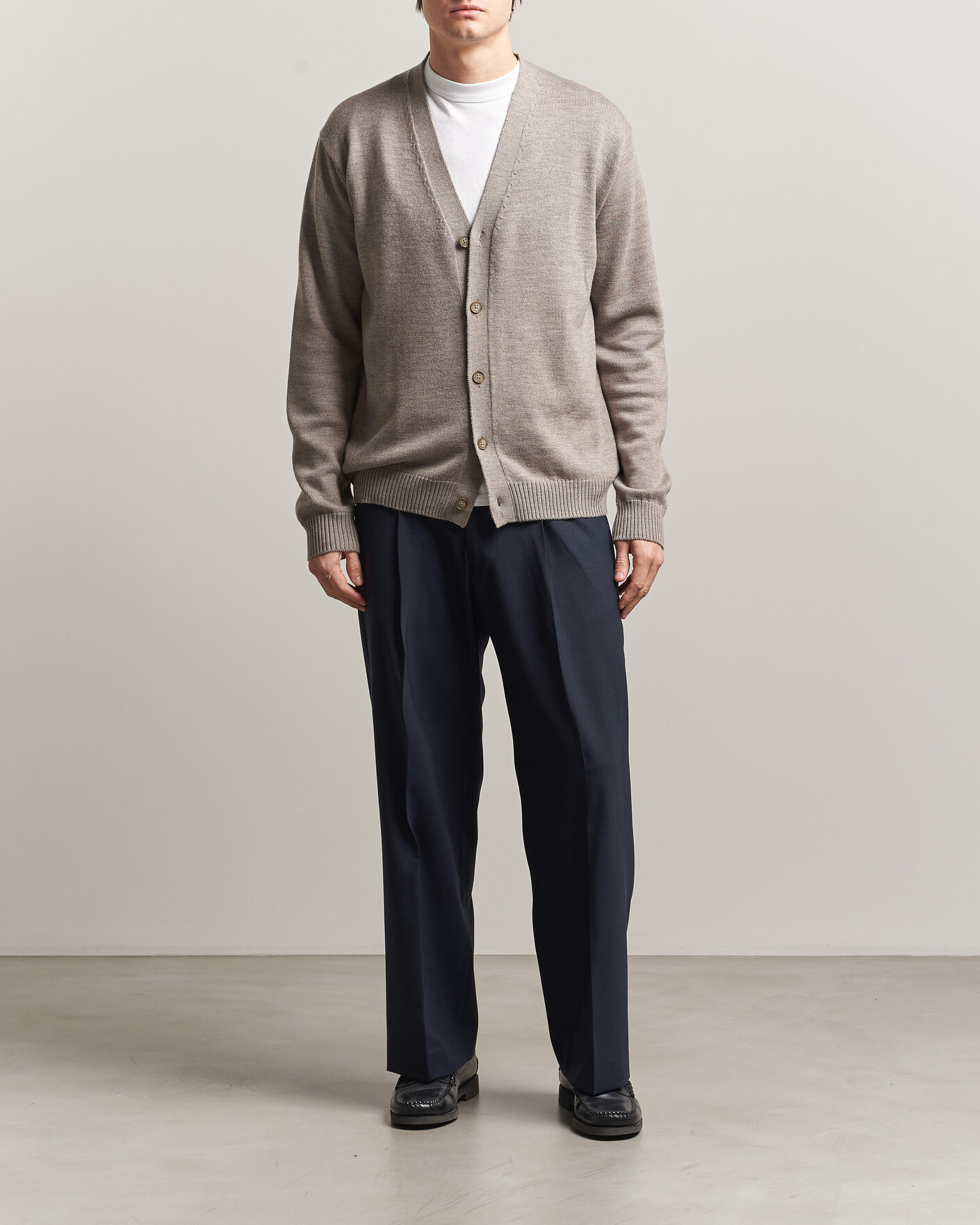 Herren | Pullover | J.Lindeberg | Jared Merino Cardigan Brindle Melange