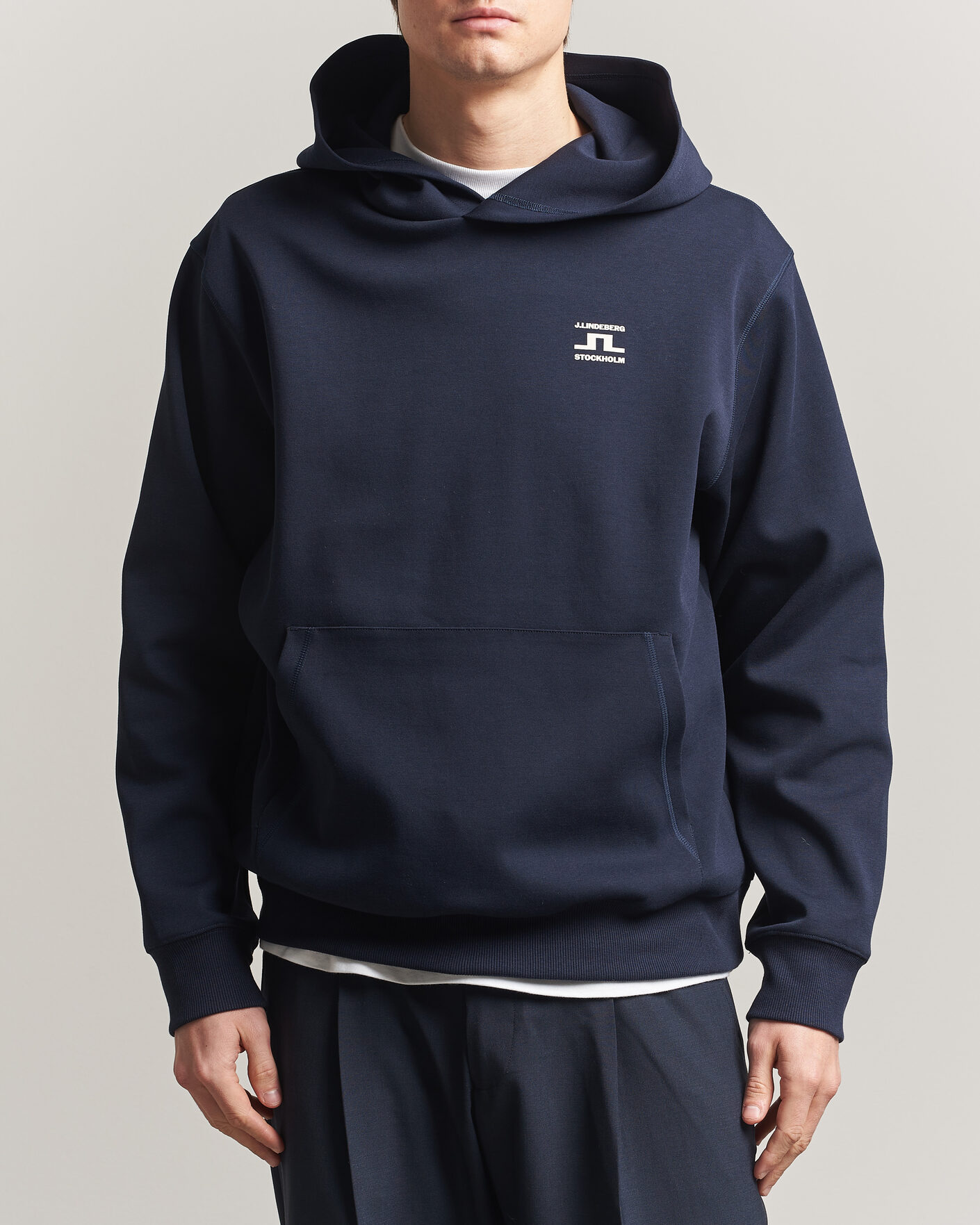 Herren | Pullover | J.Lindeberg | Club Printed Hoodie JL Navy