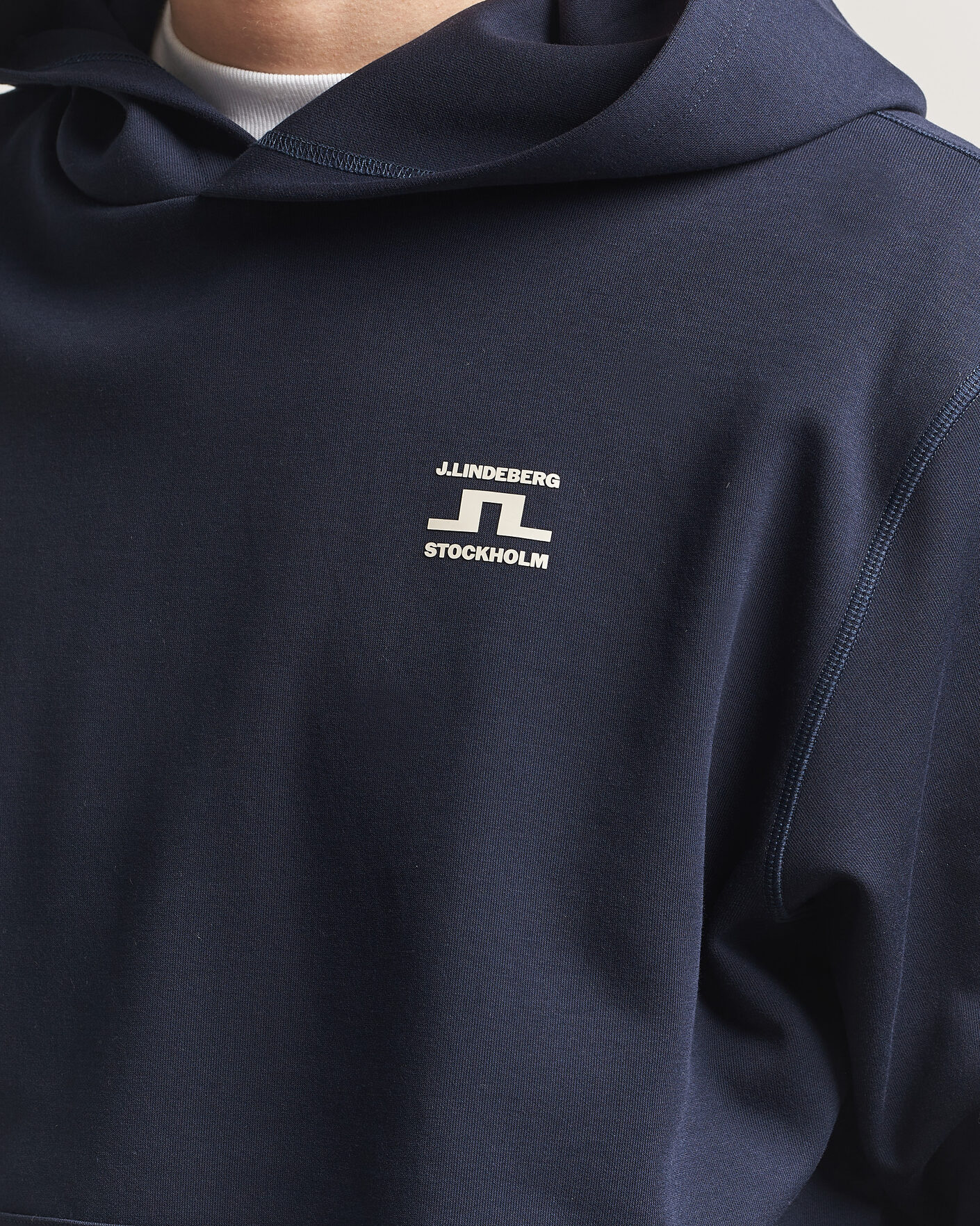 Herren | Pullover | J.Lindeberg | Club Printed Hoodie JL Navy