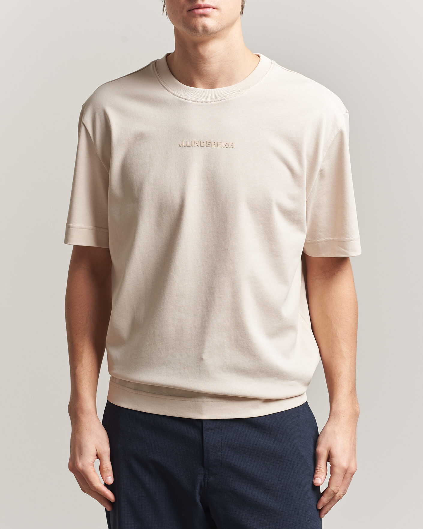 Herren | T-Shirts | J.Lindeberg | Hale Heavy Logo T-Shirt Moonbeam