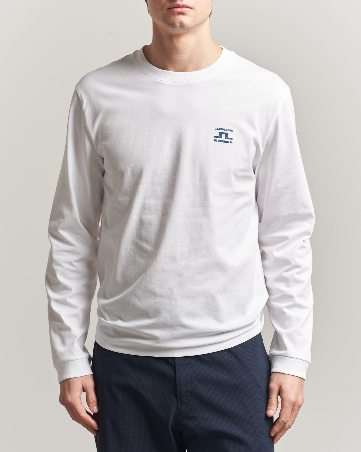 Herren | T-Shirts | J.Lindeberg | Parcie Long Sleeve T-Shirt White
