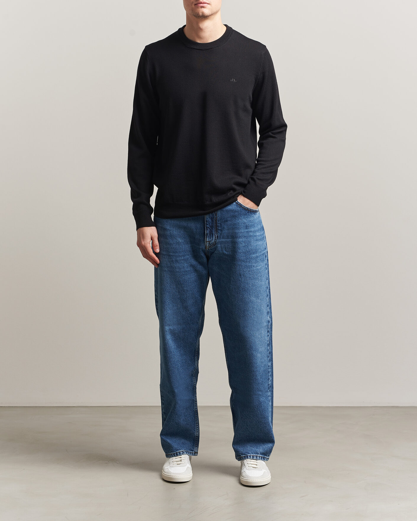 Herren | Pullover | J.Lindeberg | Keane Merino Crew Neck Pullover Black
