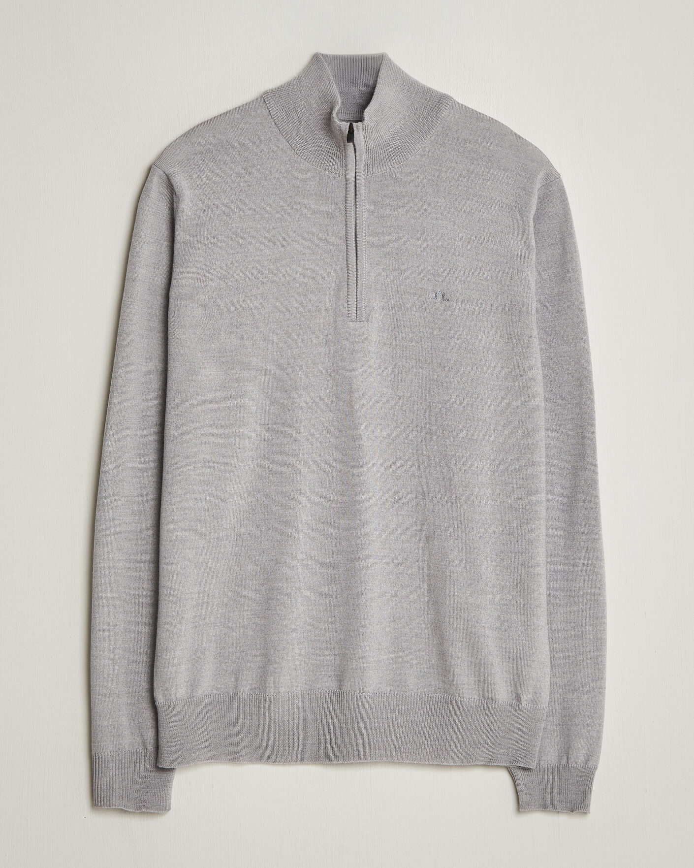 Herren | Pullover | J.Lindeberg | Kiyan Merino Half Zip Light Grey Melange