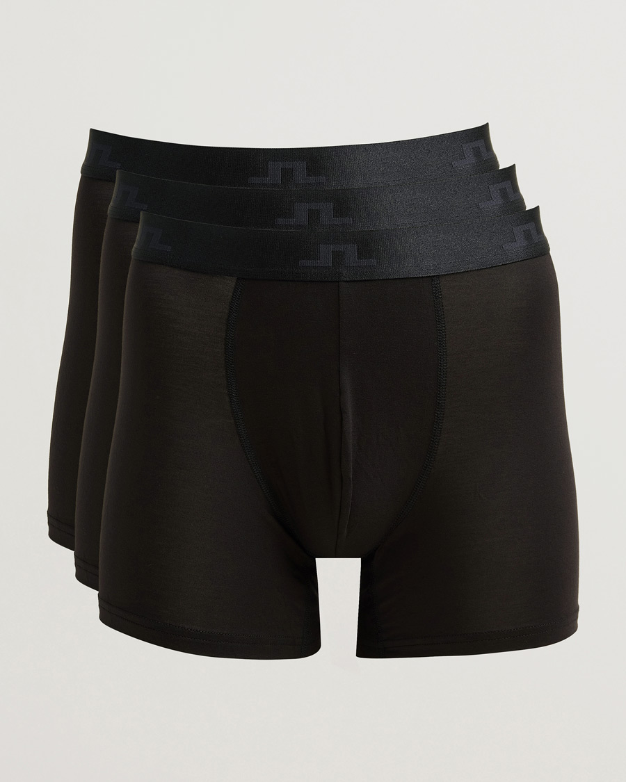 Herren | Unterwäsche | J.Lindeberg | 3-Pack Bridge Lyocell Boxer Black