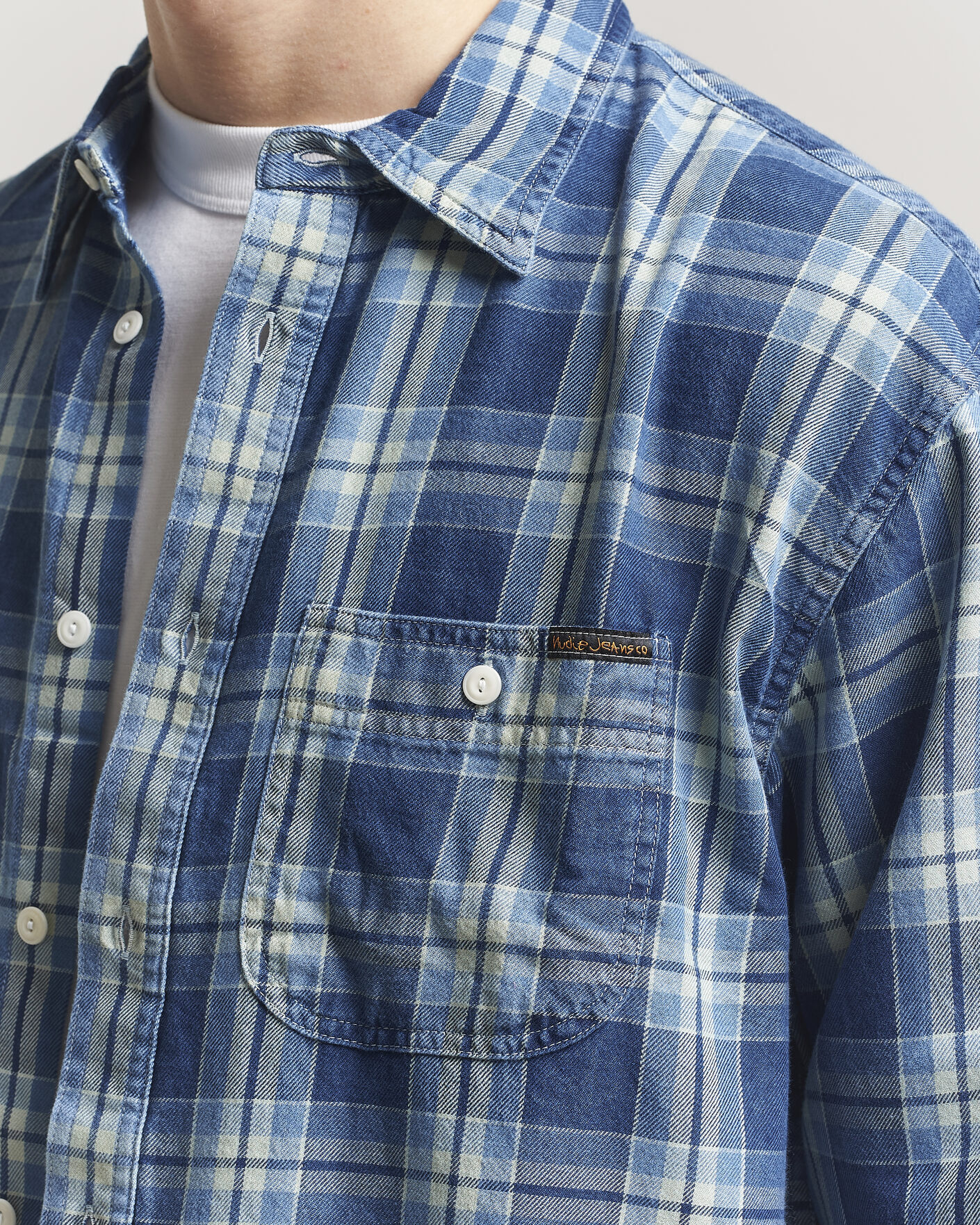 Herren | Hemden | Nudie Jeans | Julian Checked Worker Shirt Indigo