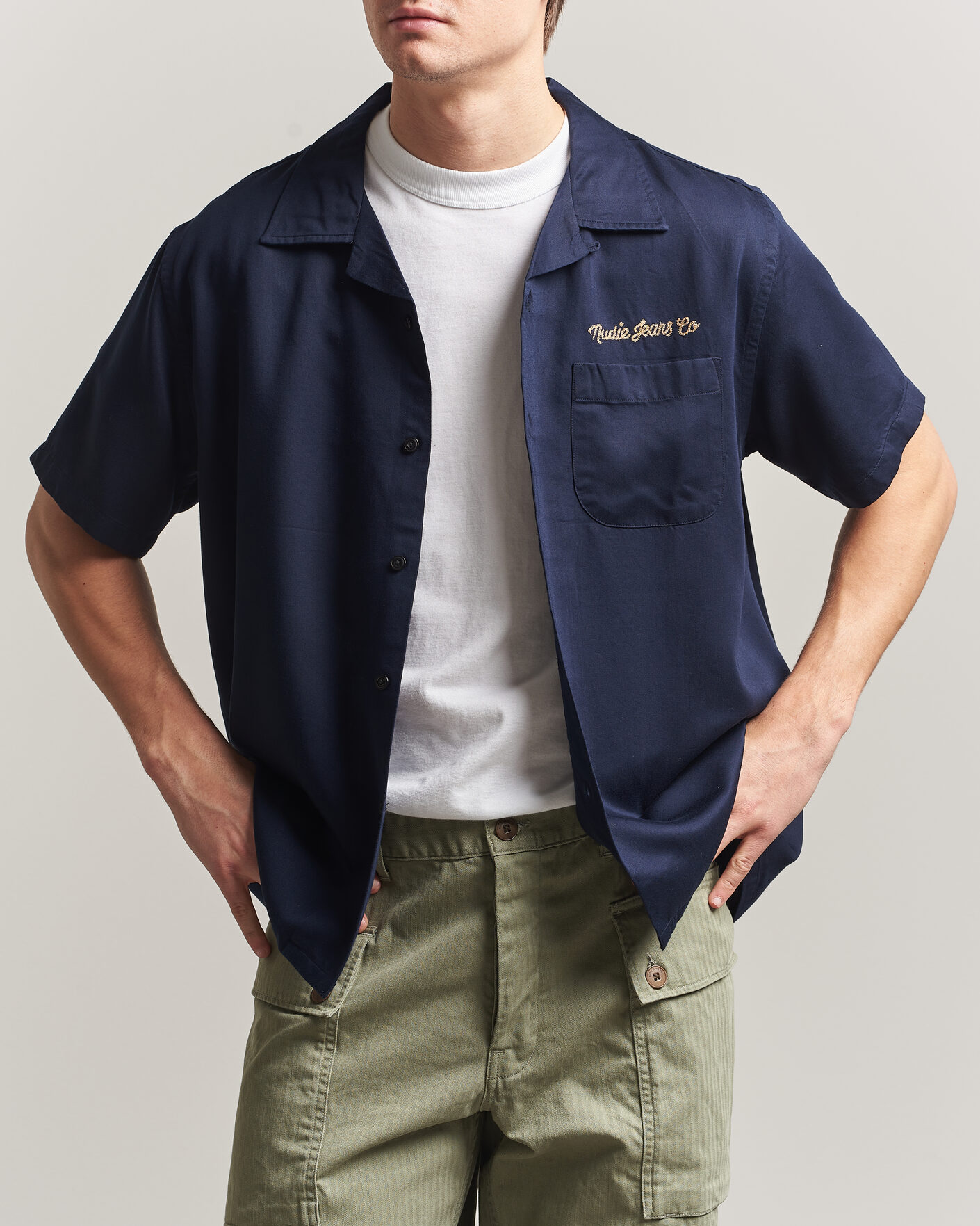 Herren | Hemden | Nudie Jeans | Arthur Bowling Shirt Navy