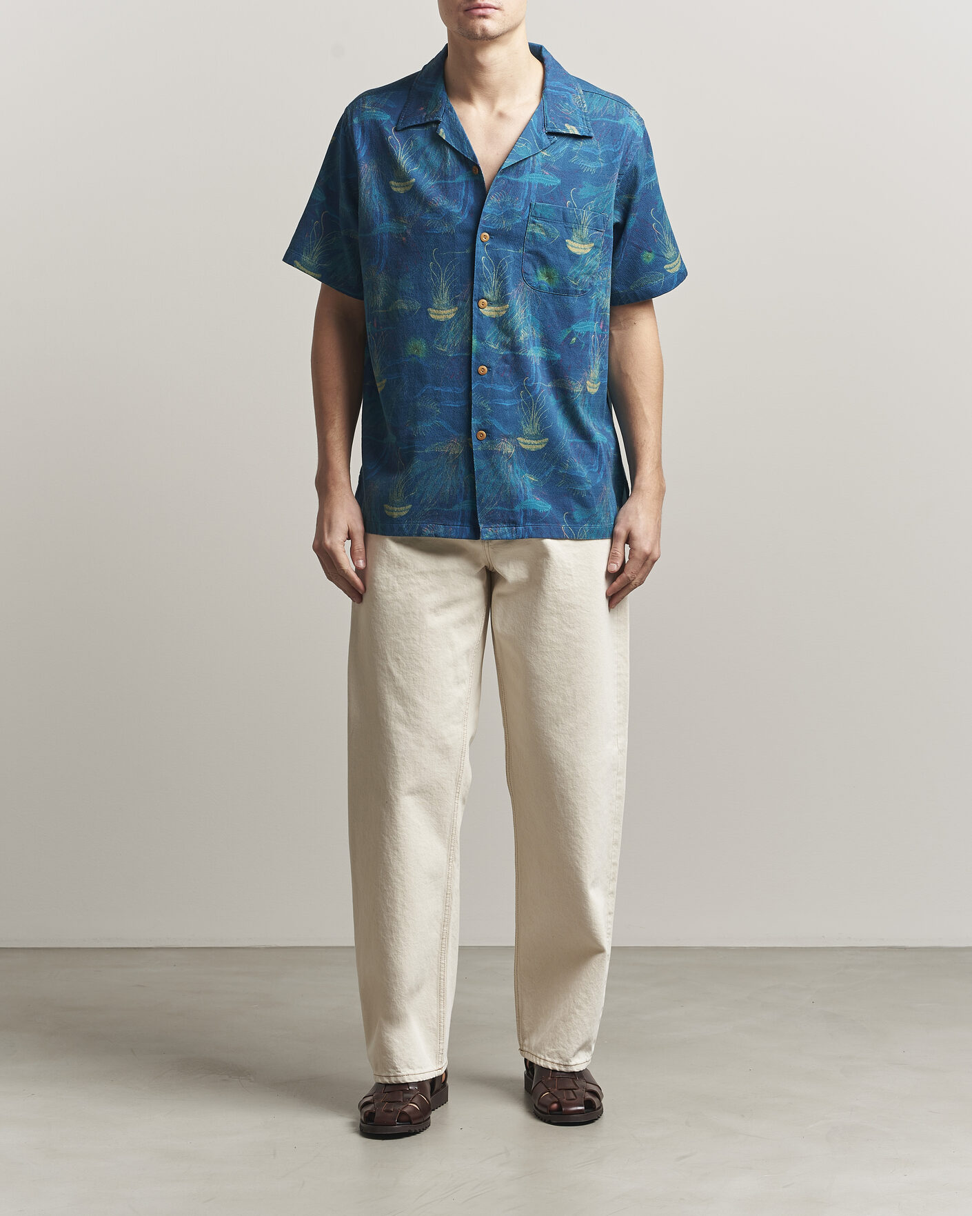 Herren | Hemden | Nudie Jeans | Arvid Hawaii Shirt Deep Sea
