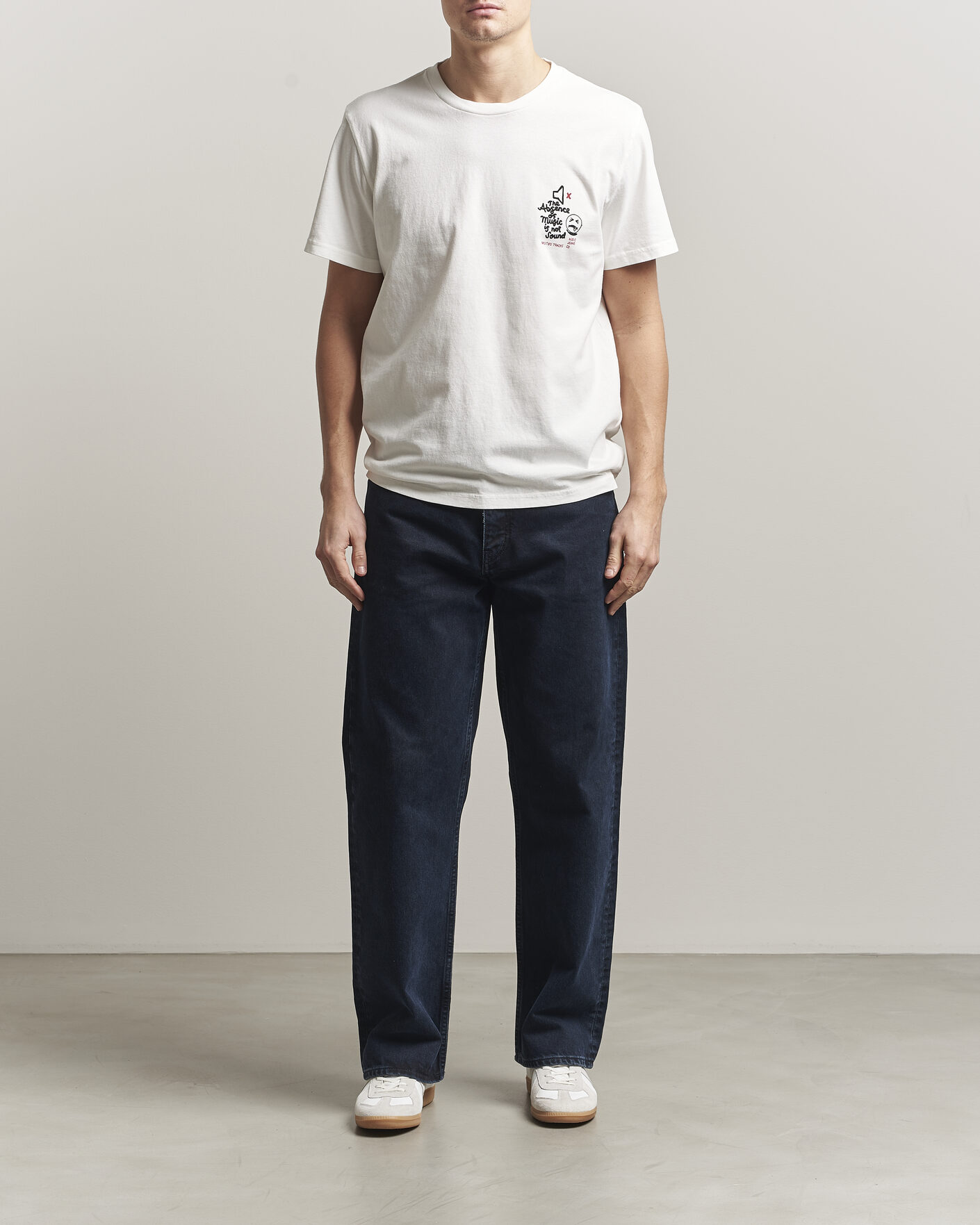 Herren | T-Shirts | Nudie Jeans | Roy Printed T-Shirt Chalk White