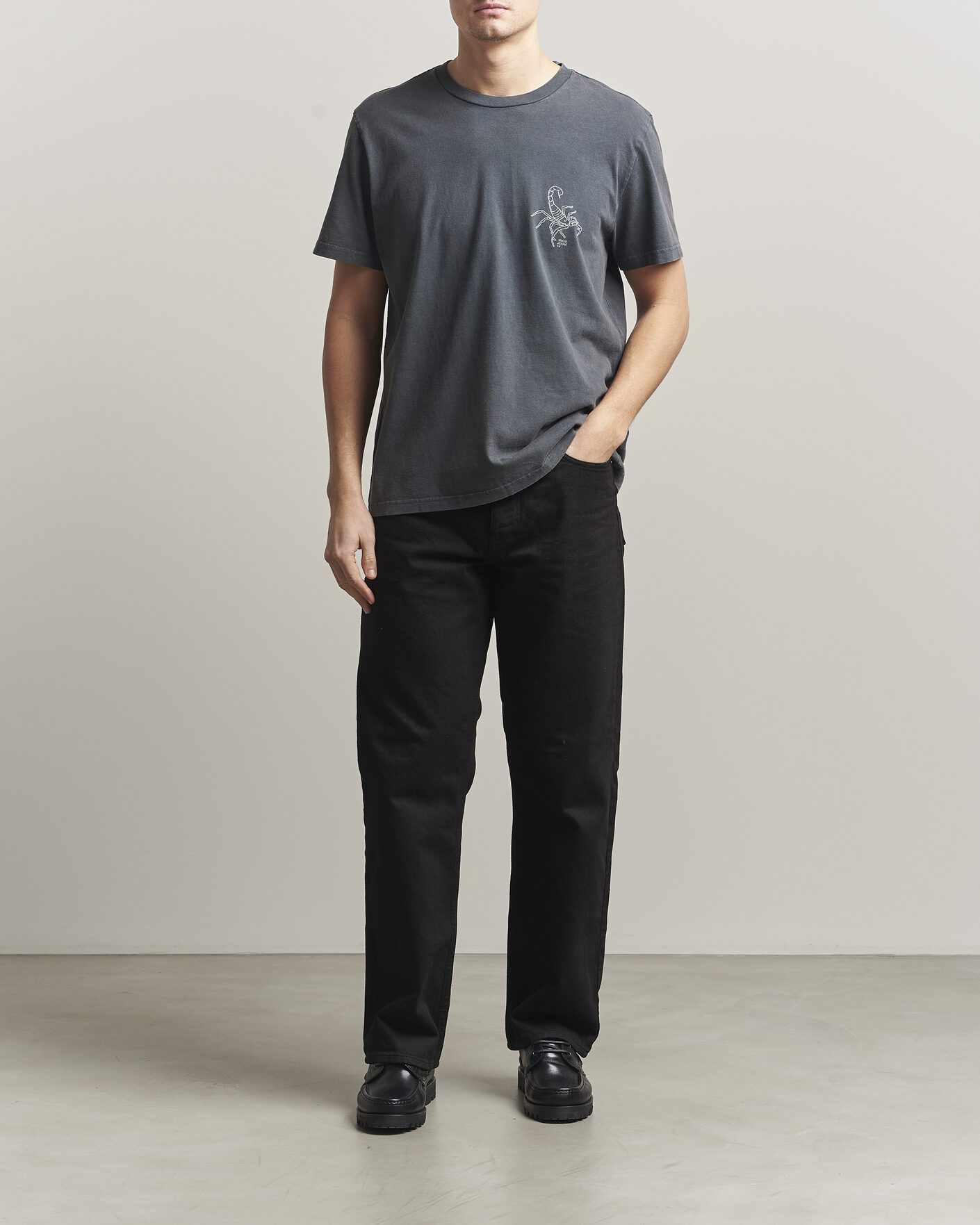 Herren | T-Shirts | Nudie Jeans | Roy Printed T-Shirt Antracite