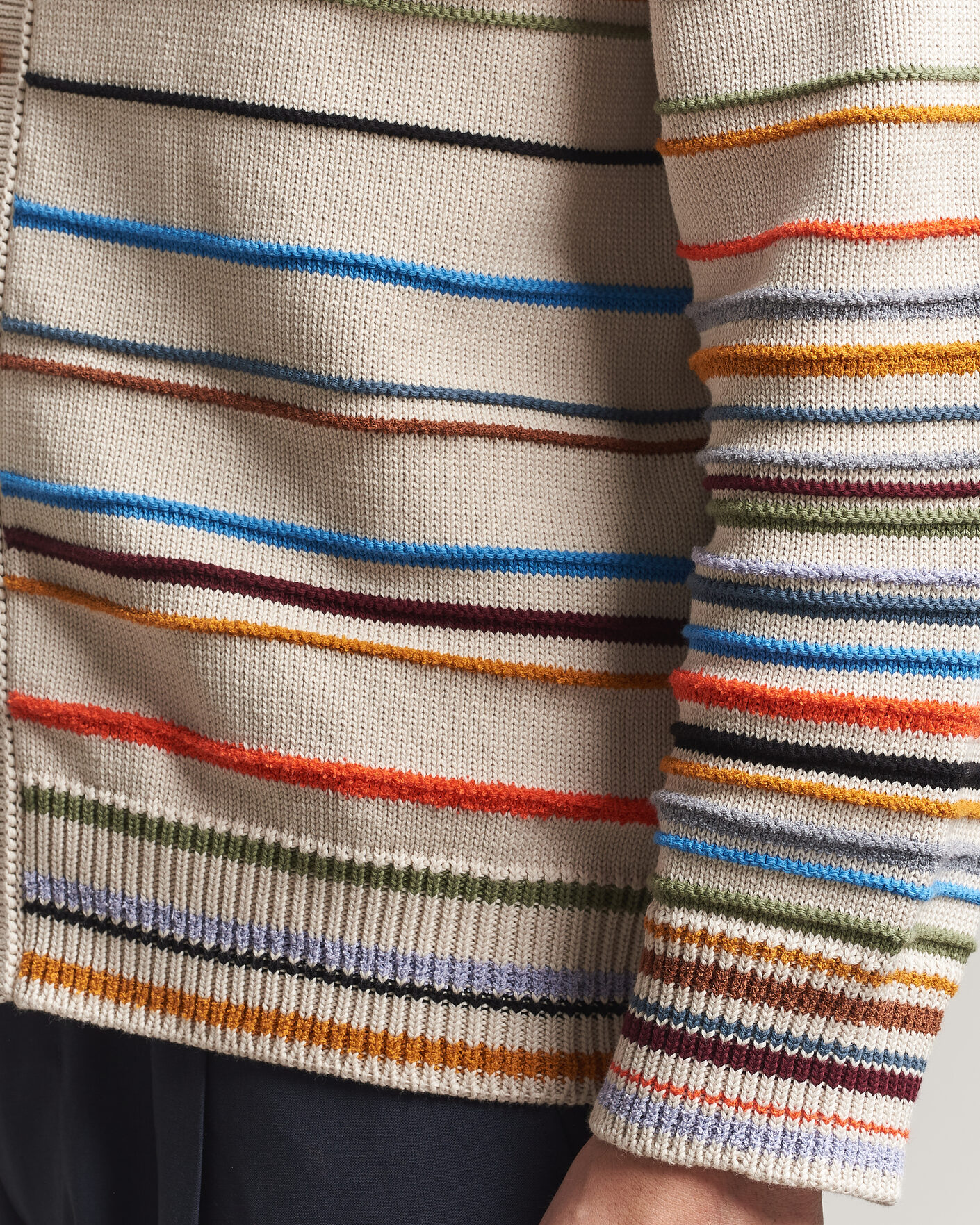 Herren | Pullover | Paul Smith | Signature Stripe Knitted Cardigan White