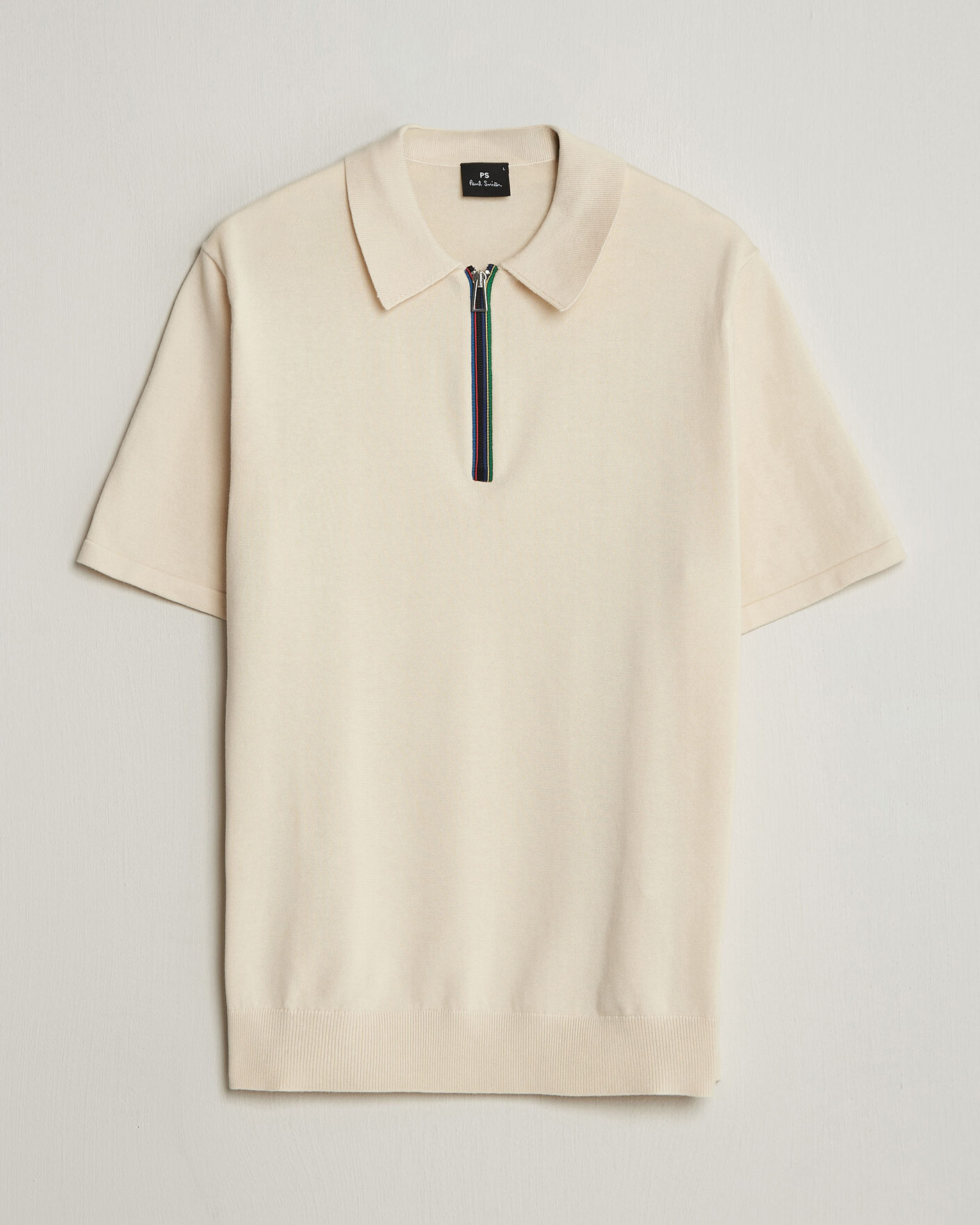 Herren | Poloshirts | PS Paul Smith | Cotton Knitted Half Zip Polo Off White