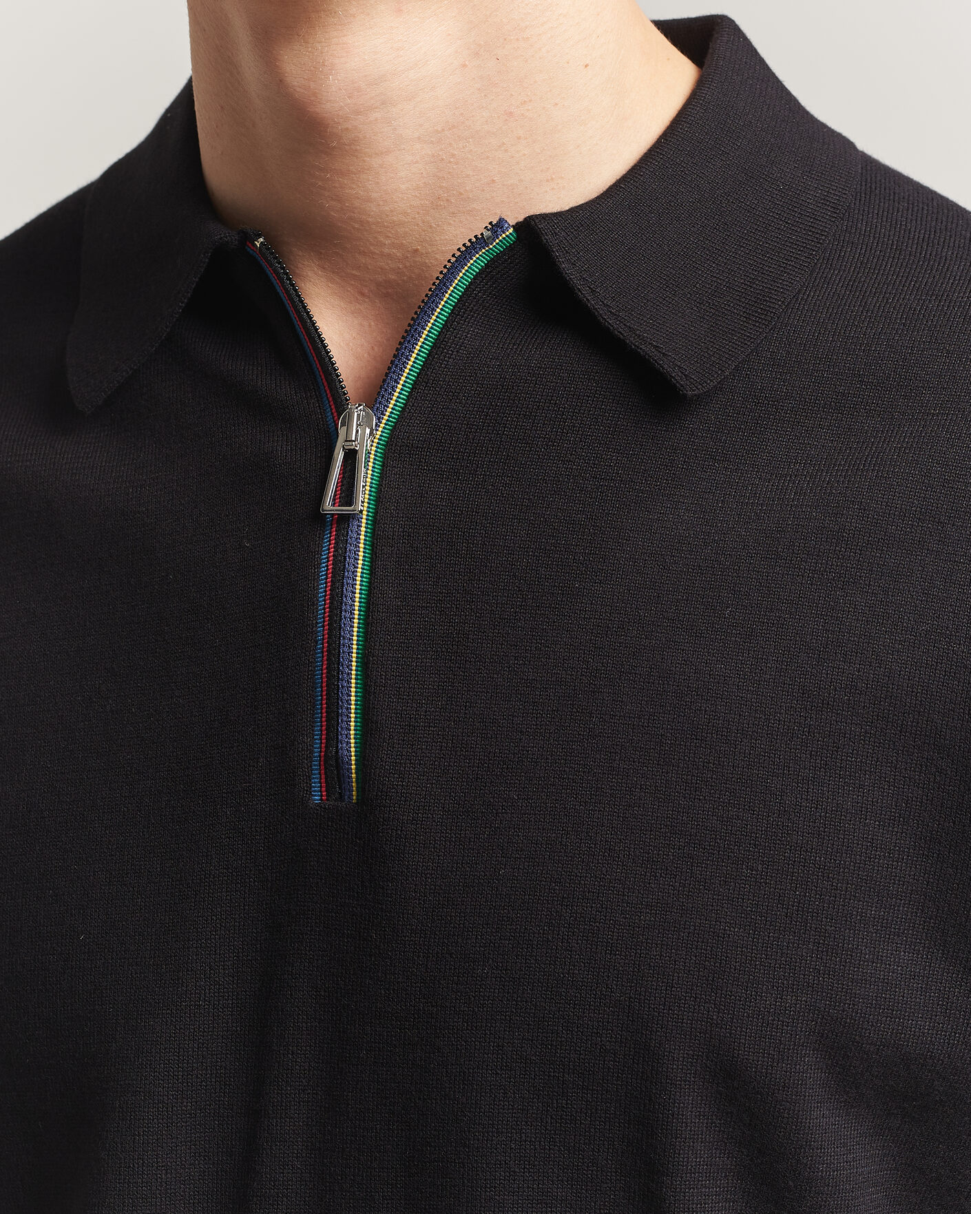 Herren | Poloshirts | PS Paul Smith | Cotton Knitted Half Zip Polo Black