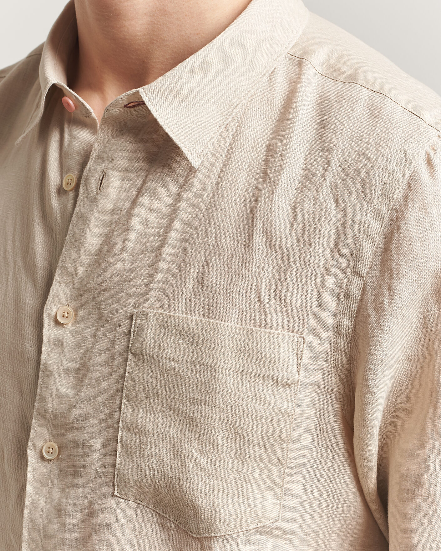 Herren | Hemden | PS Paul Smith | Tailored Fit Linen Shirt Beige