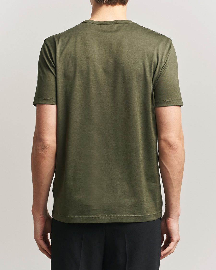 Herren | T-Shirts | Sunspel | Crew Neck Q82 Cotton T-Shirt Deep Olive