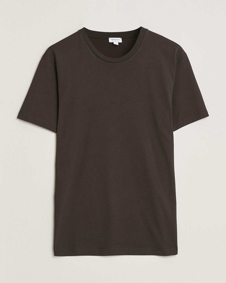 Herren | T-Shirts | Sunspel | Riviera Midweight T-Shirt Dark Chocolate