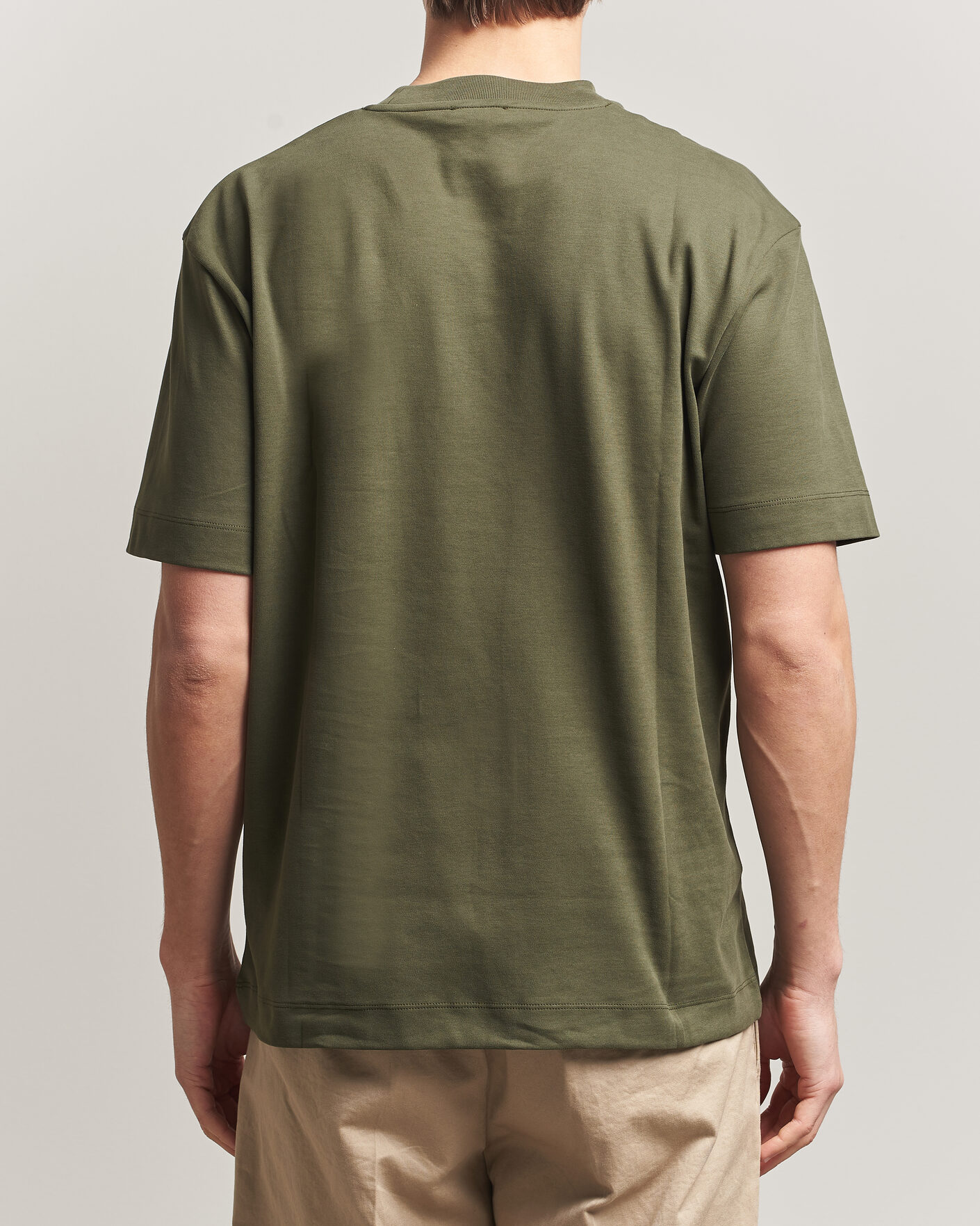 Herren | T-Shirts | Sunspel | Heavy Weight Supima Cotton T-Shirt Deep Olive