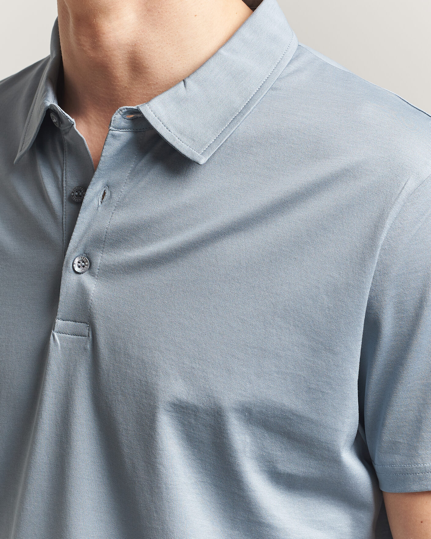Herren | Poloshirts | Sunspel | Cotton Jersey Polo Stone Blue