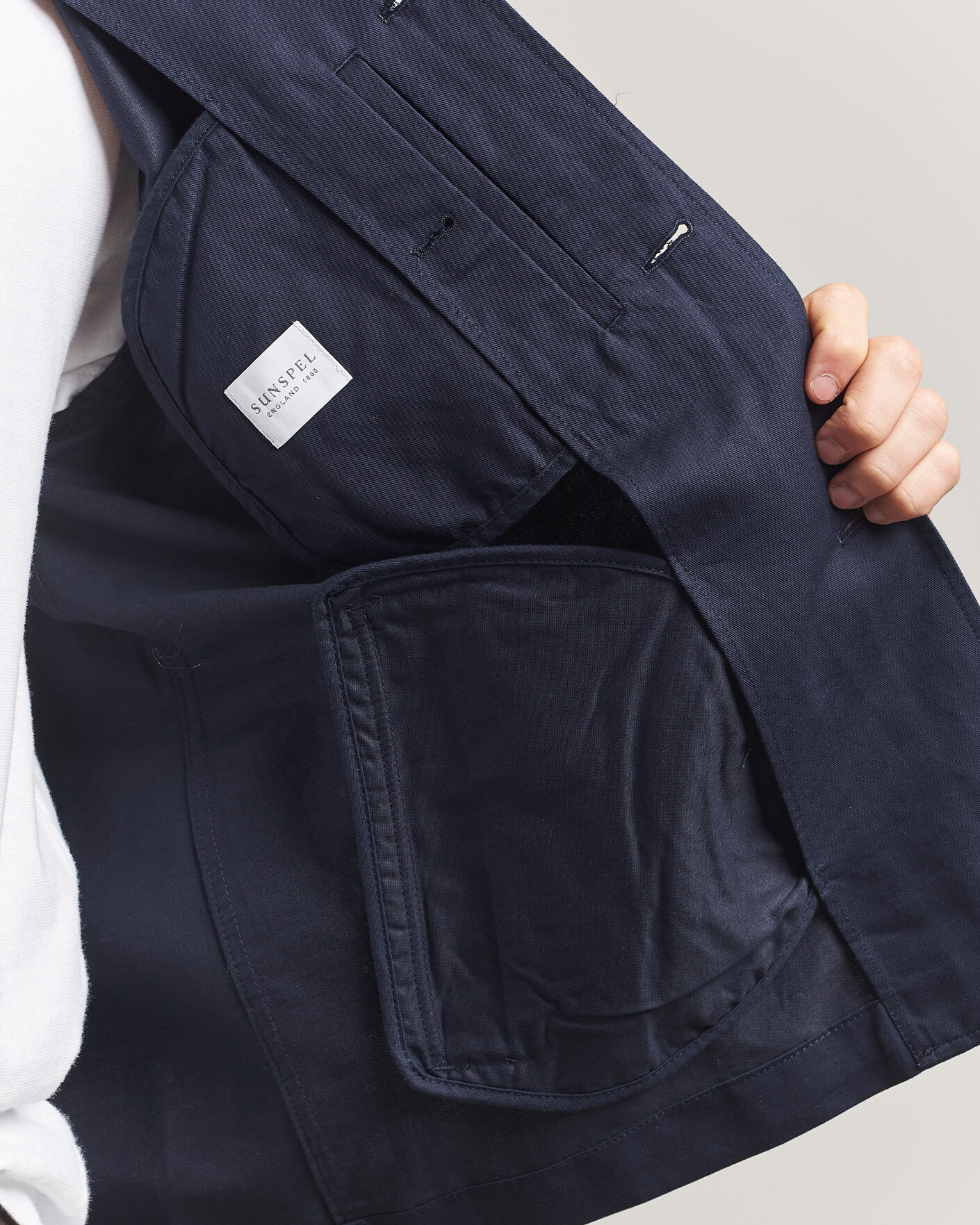 Herren | Jacken | Sunspel | Cotton/Linen Jacket Navy