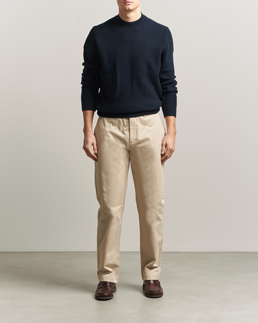 Herren | Hosen | Sunspel | Soft Cotton Drill Trousers Light Stone