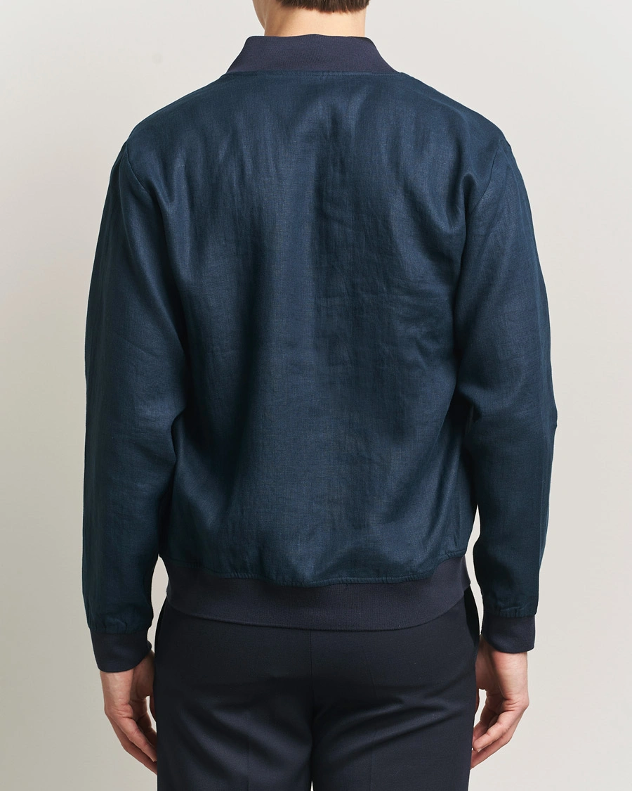 Herren | Jacken | Kiton | Unlined Linen Bomber Jacket Navy