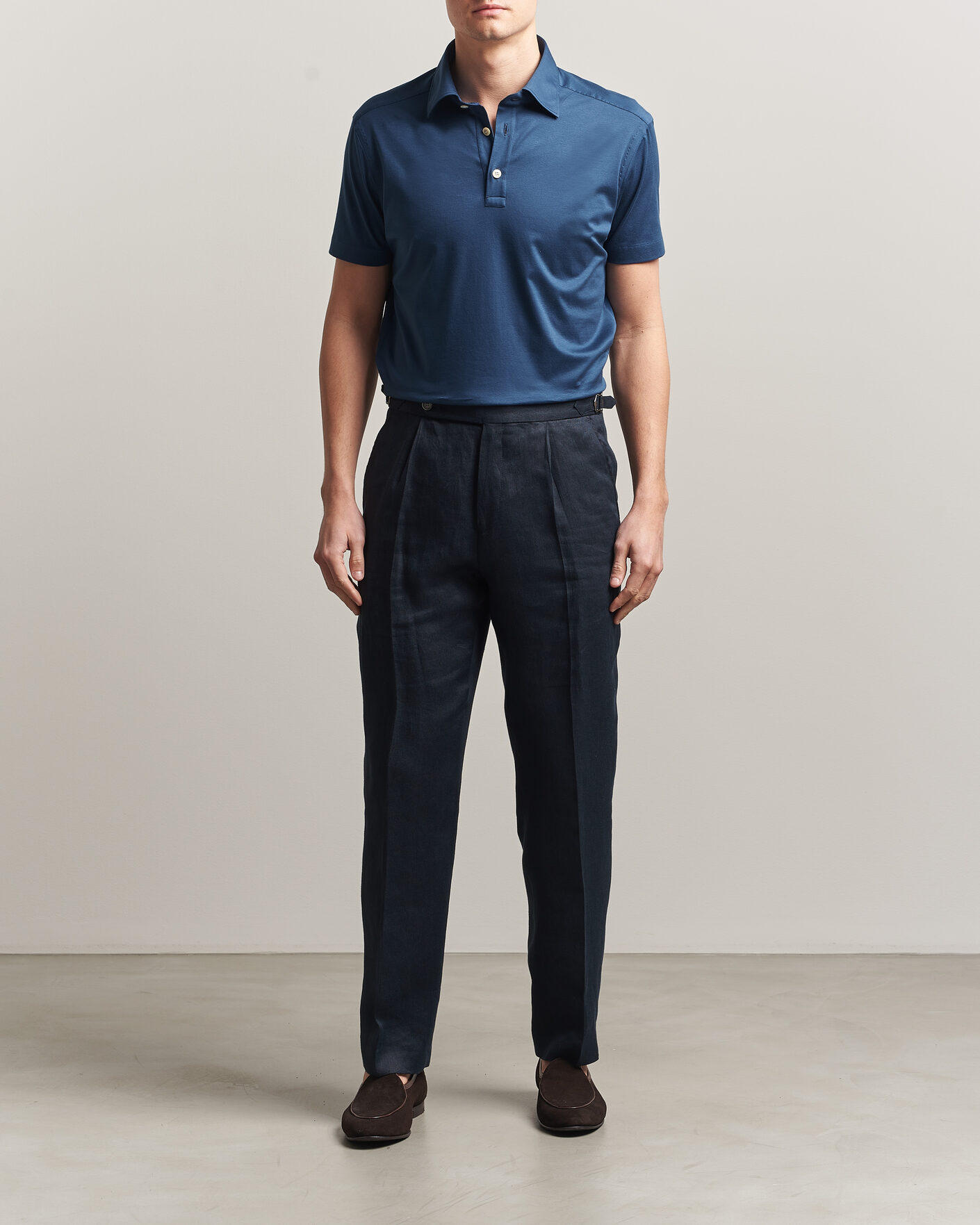 Herren | Poloshirts | Kiton | Short Sleeve Jersey Polo Dark Blue