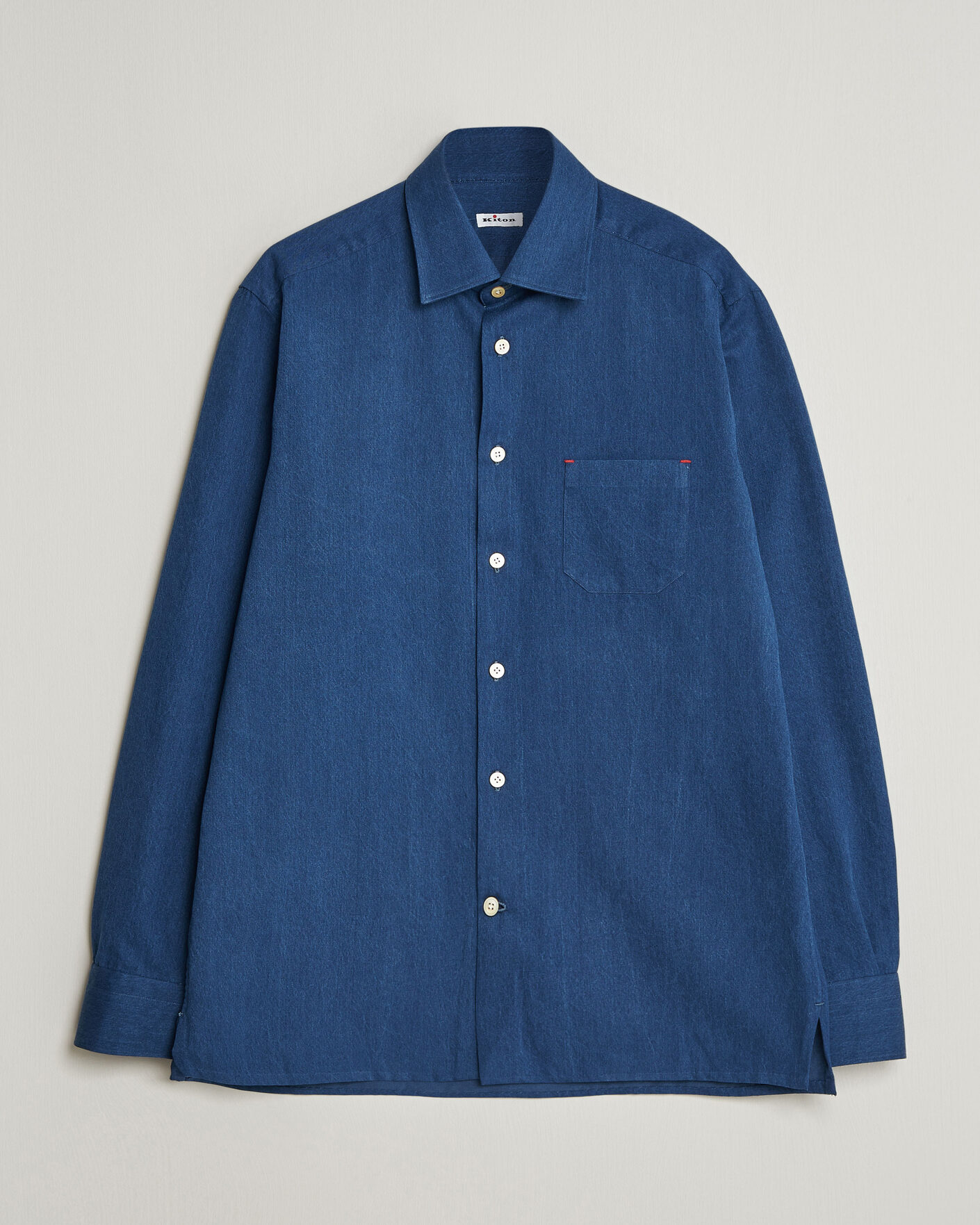Herren | Hemden | Kiton | Denim Sport Shirt Medium Blue