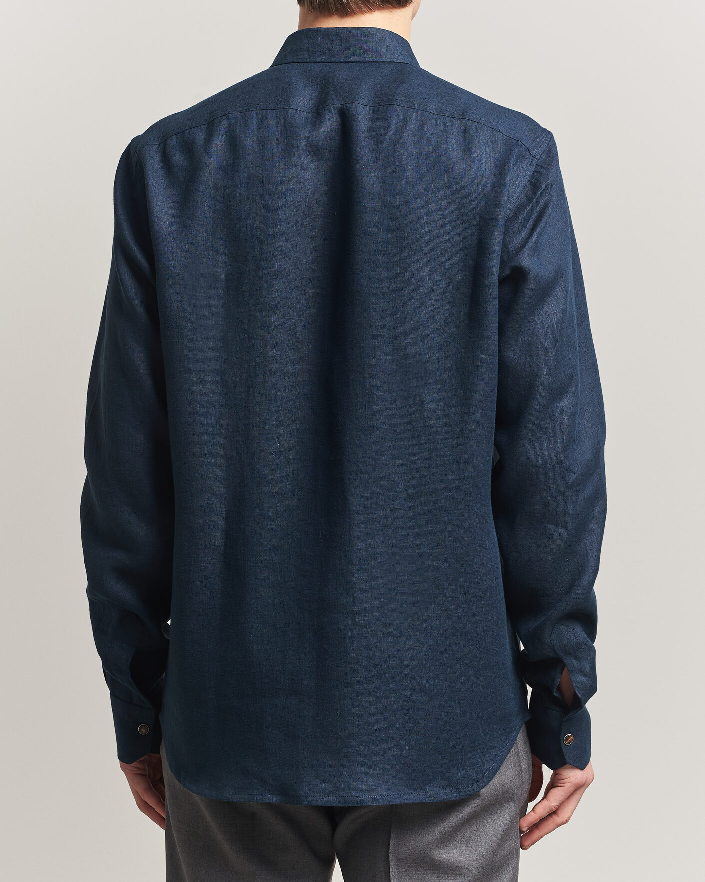 Herren | Hemden | Kiton | Linen Overshirt Navy