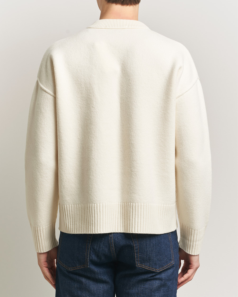 Herren | Pullover | AMI | Big Heart Wool Sweater Ecru