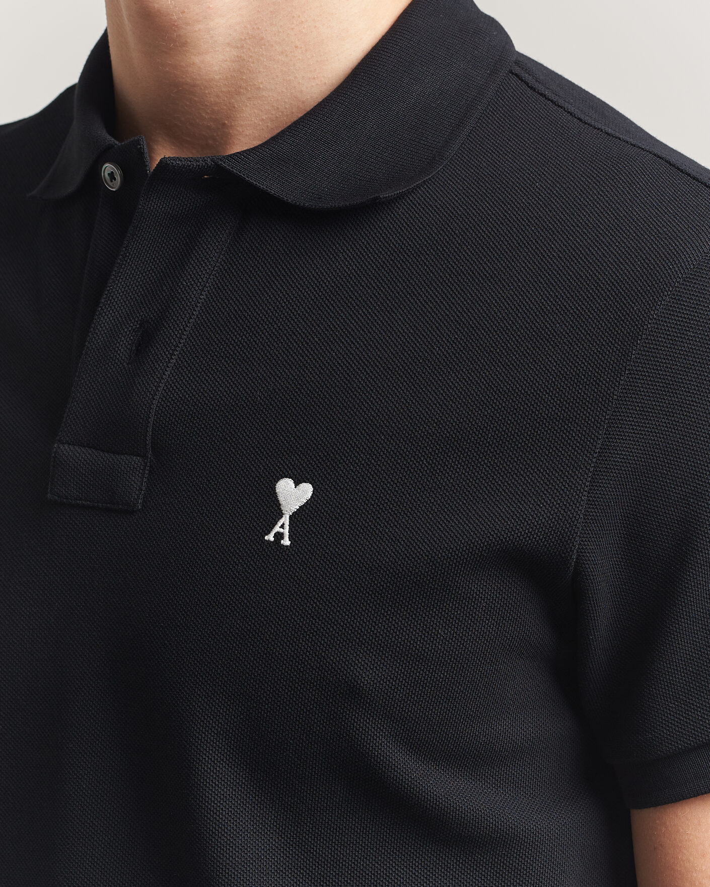 Herren | Poloshirts | AMI | Contrast Heart Logo Polo Black