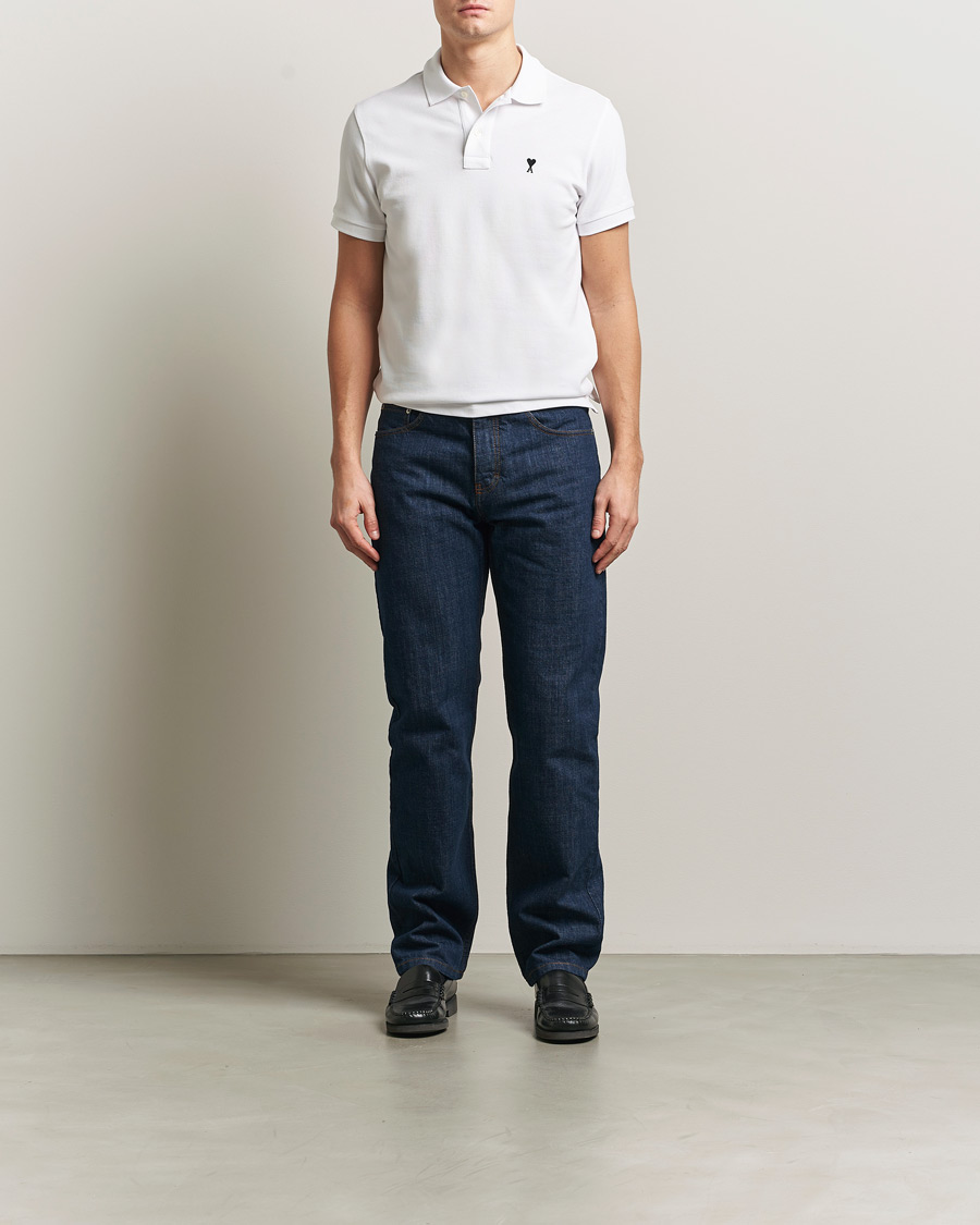 Herren | Poloshirts | AMI | Contrast Heart Logo Polo White