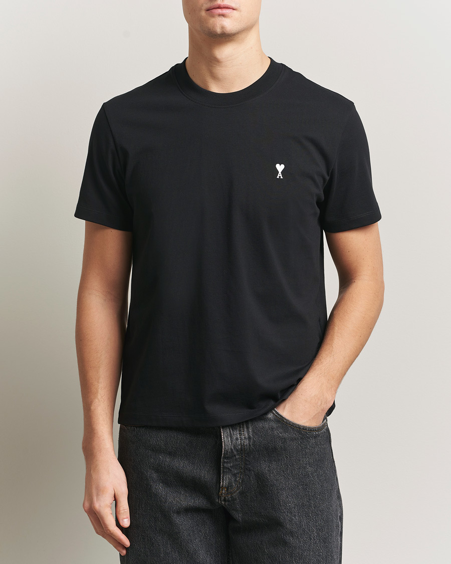Herren | T-Shirts | AMI | Contrast Heart Logo T-Shirt Black