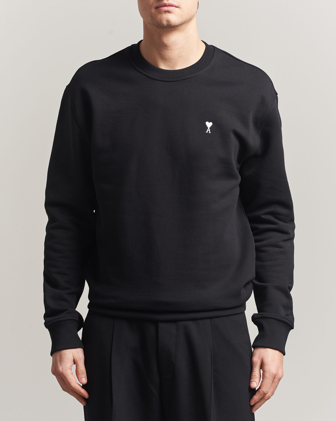 Herren | Pullover | AMI | Contrast Heart Logo Sweatshirt Black