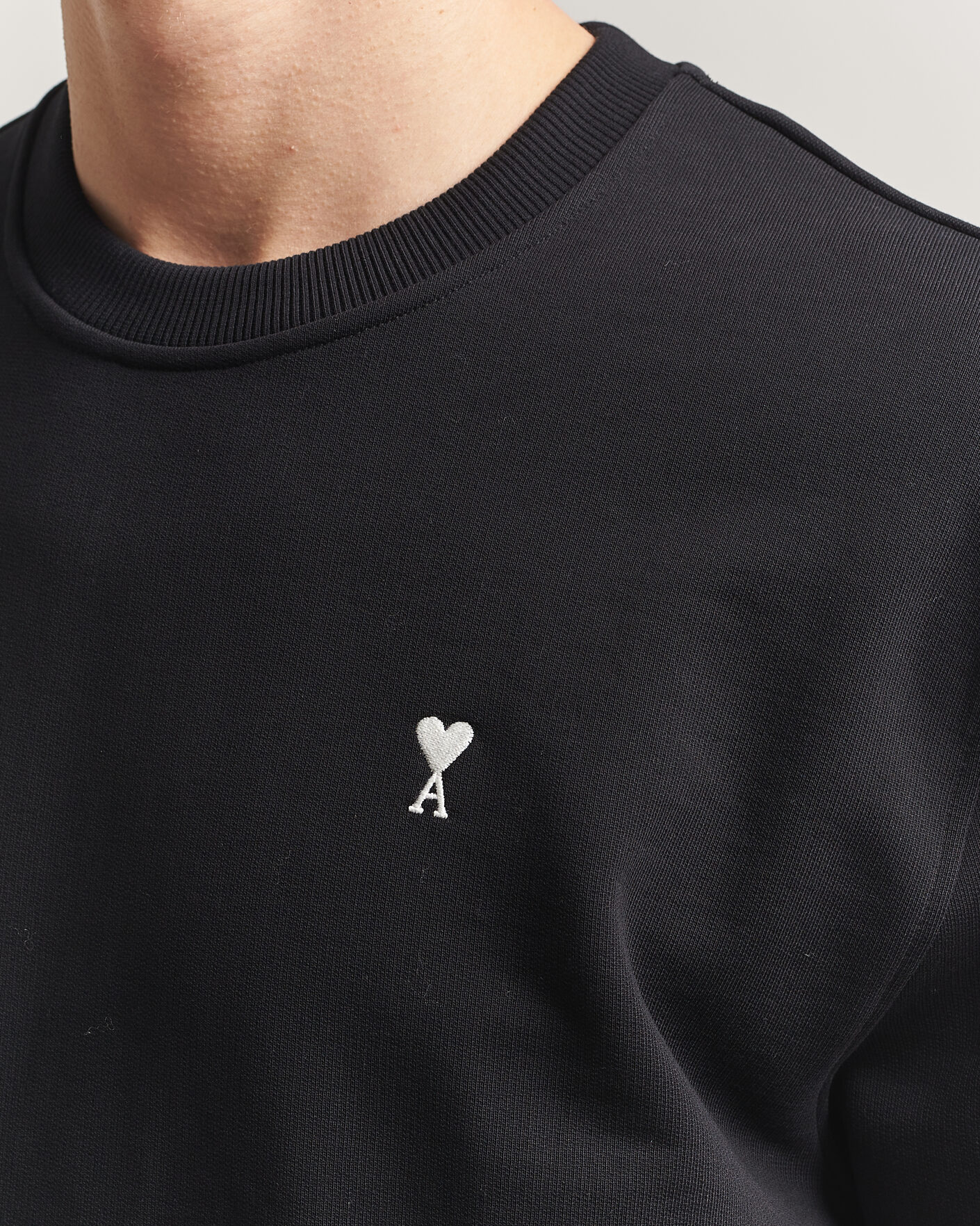 Herren | Pullover | AMI | Contrast Heart Logo Sweatshirt Black