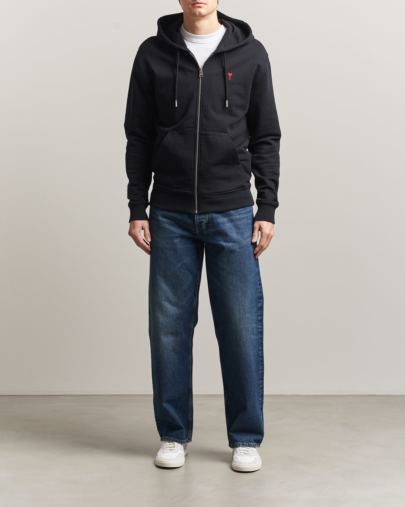 Herren | Pullover | AMI | Heart Logo Full Zip Hoodie Black