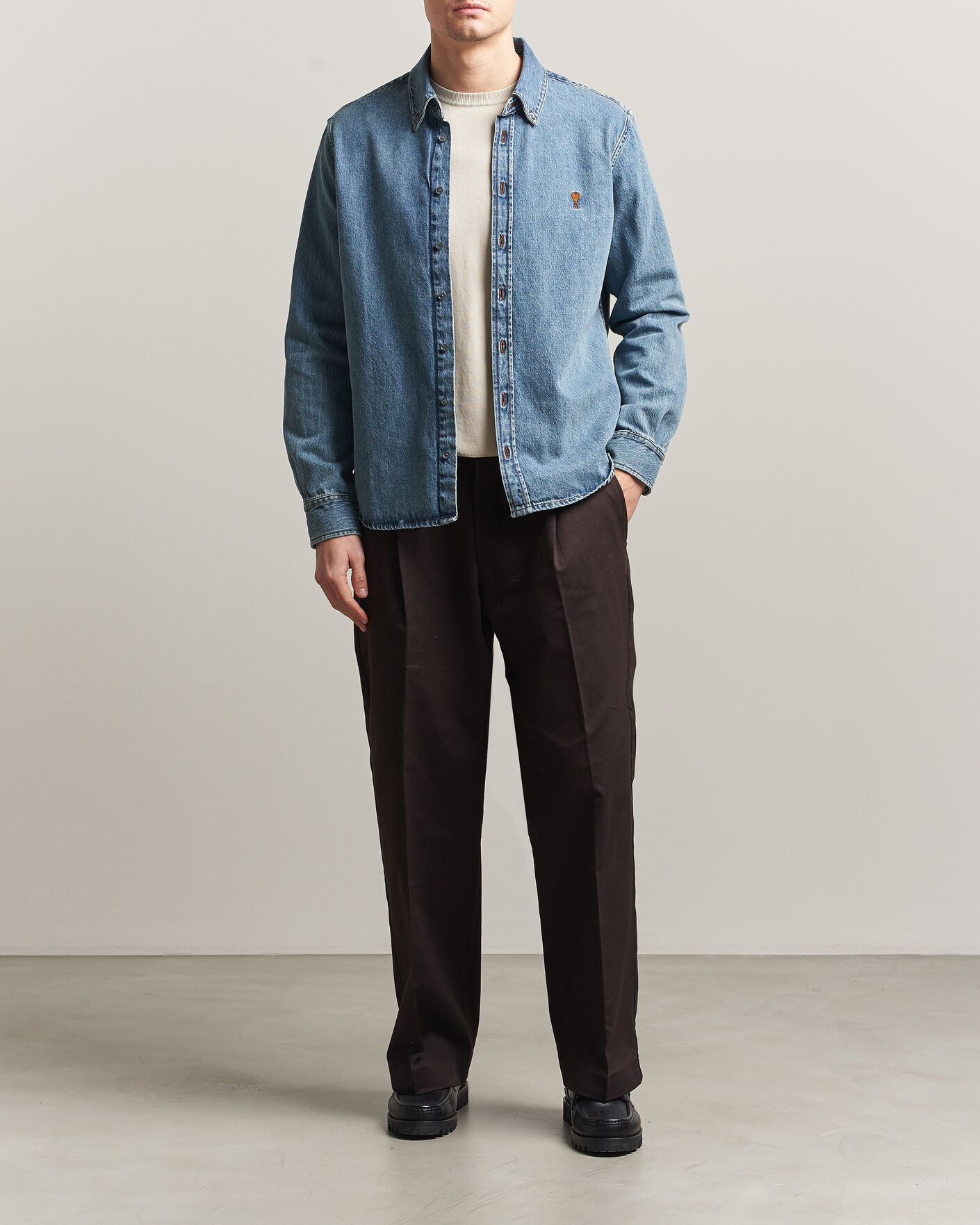 Herren | Hemden | AMI | Denim Overshirt Used Blue