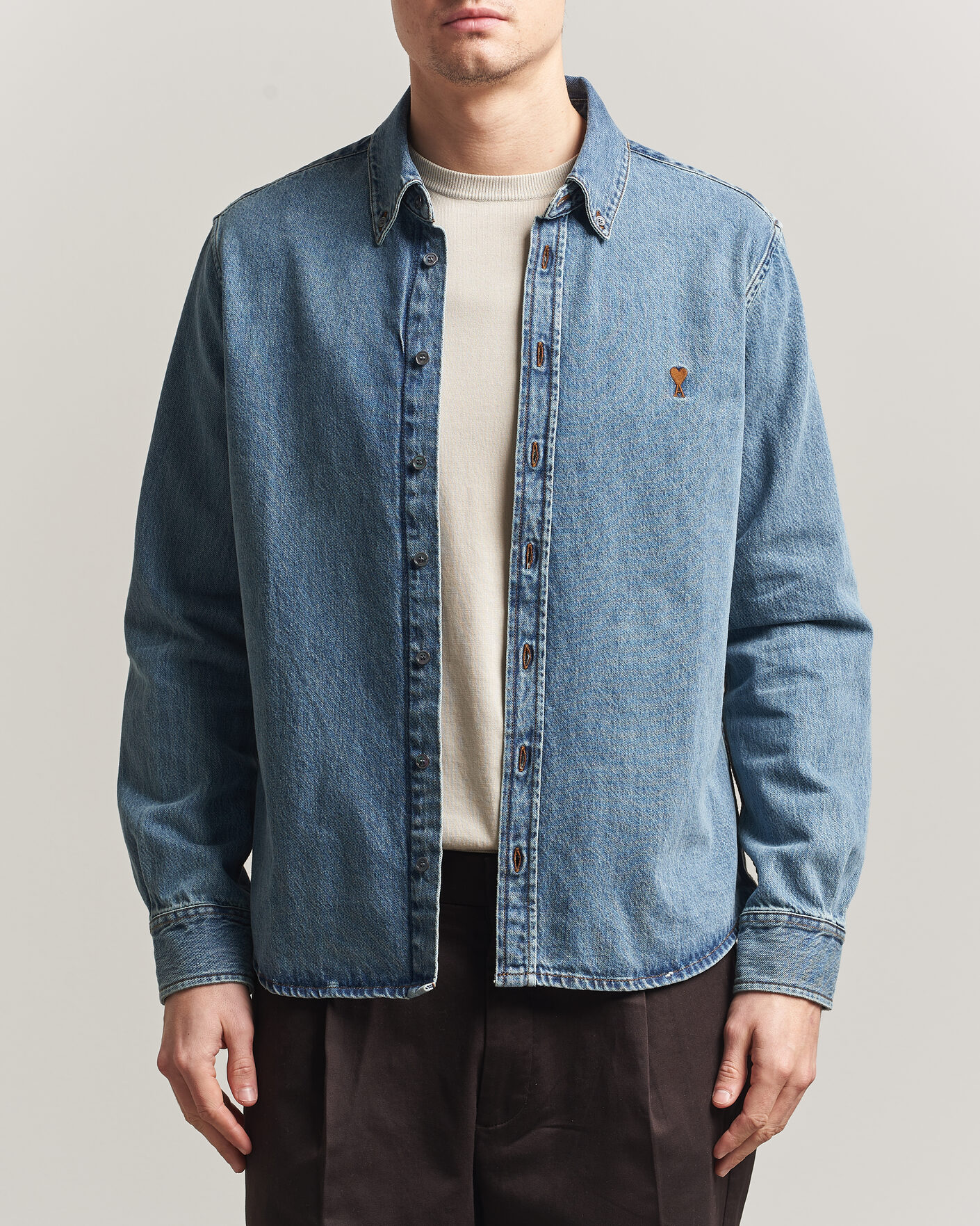 Herren | Hemden | AMI | Denim Overshirt Used Blue