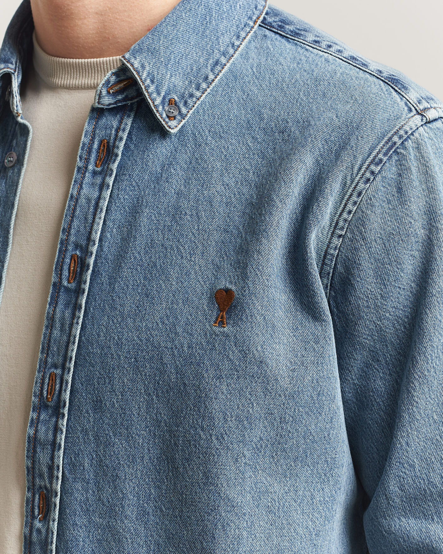 Herren | Hemden | AMI | Denim Overshirt Used Blue