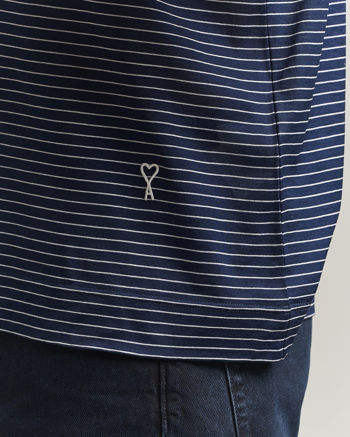 Herren | T-Shirts | AMI | Striped T-Shirt Navy/White