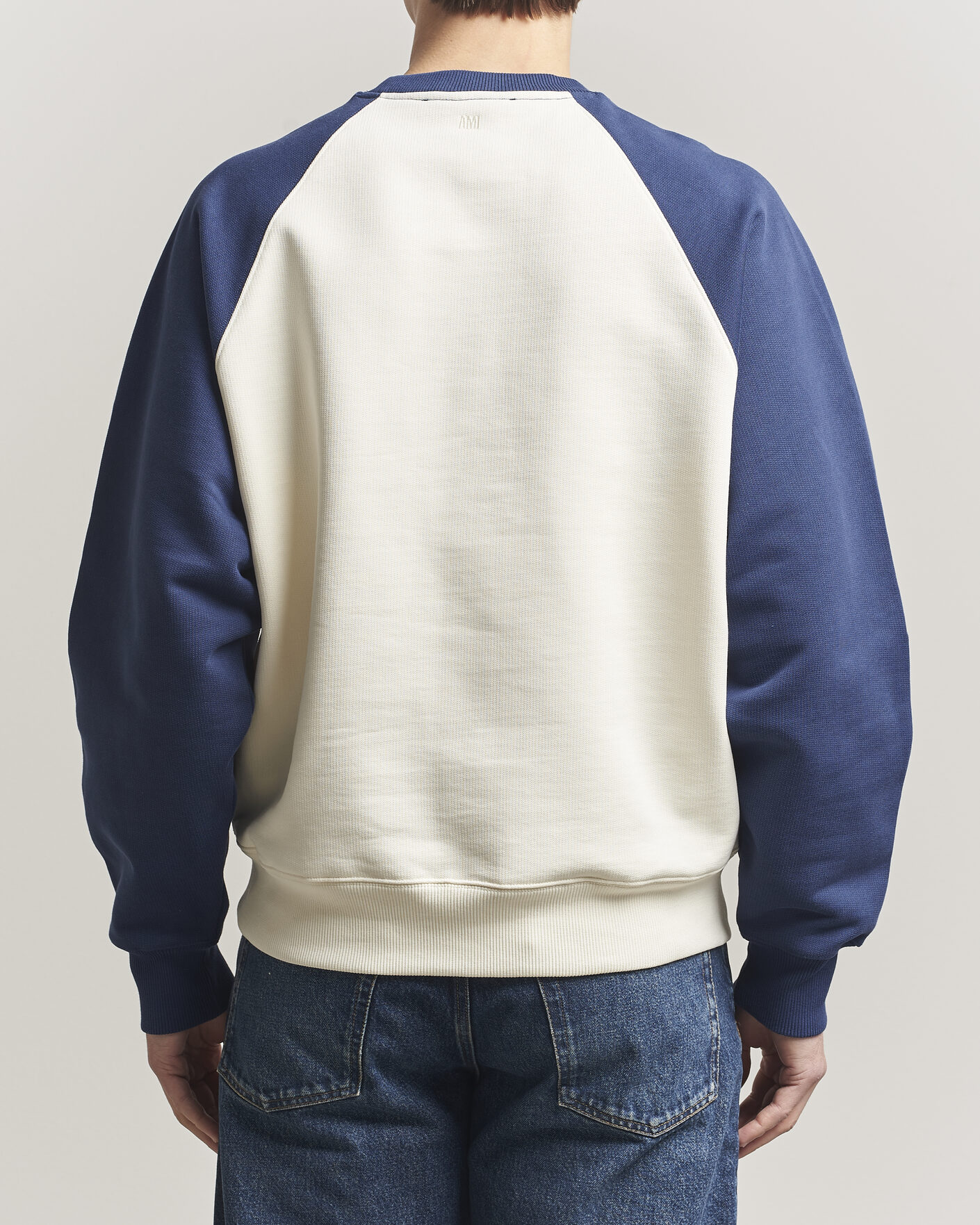 Herren | Pullover | AMI | Knitted Heart Logo Sweatshirt Creme/Navy