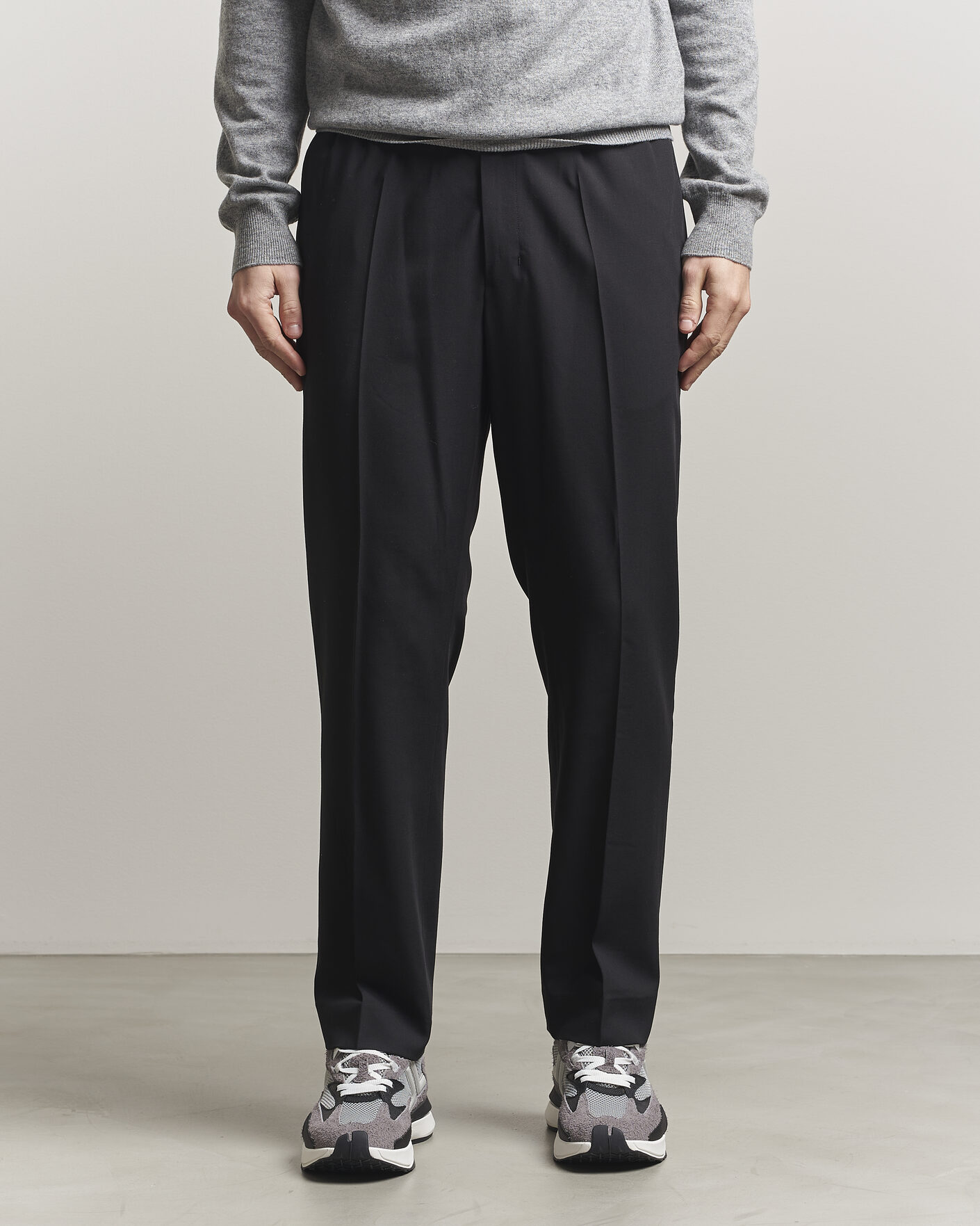Herren | Hosen | AMI | Wool Drawstring Trousers Black