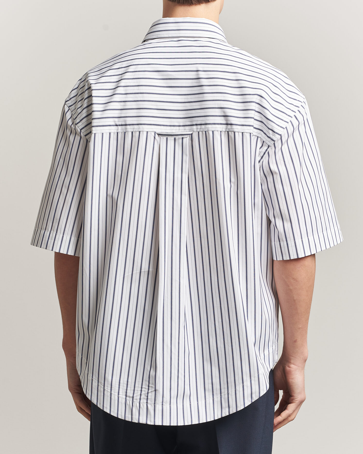 Herren | Hemden | AMI | Short Sleeve Camp Collar Shirt White/Blue