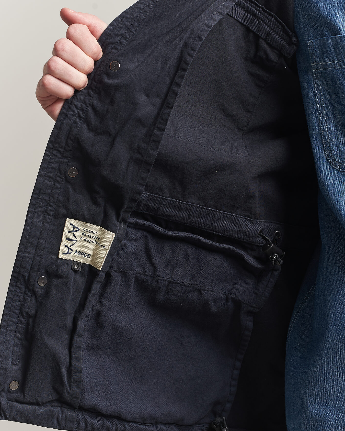 Herren | Jacken | Aspesi | Washed Cotton Field Jacket Navy