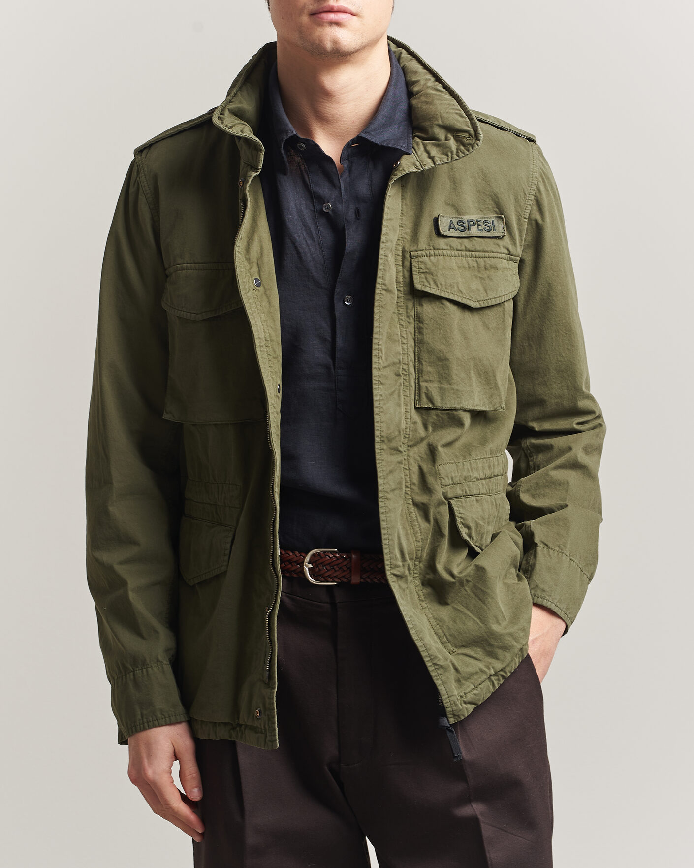 Herren | Jacken | Aspesi | Washed Cotton Field Jacket Military