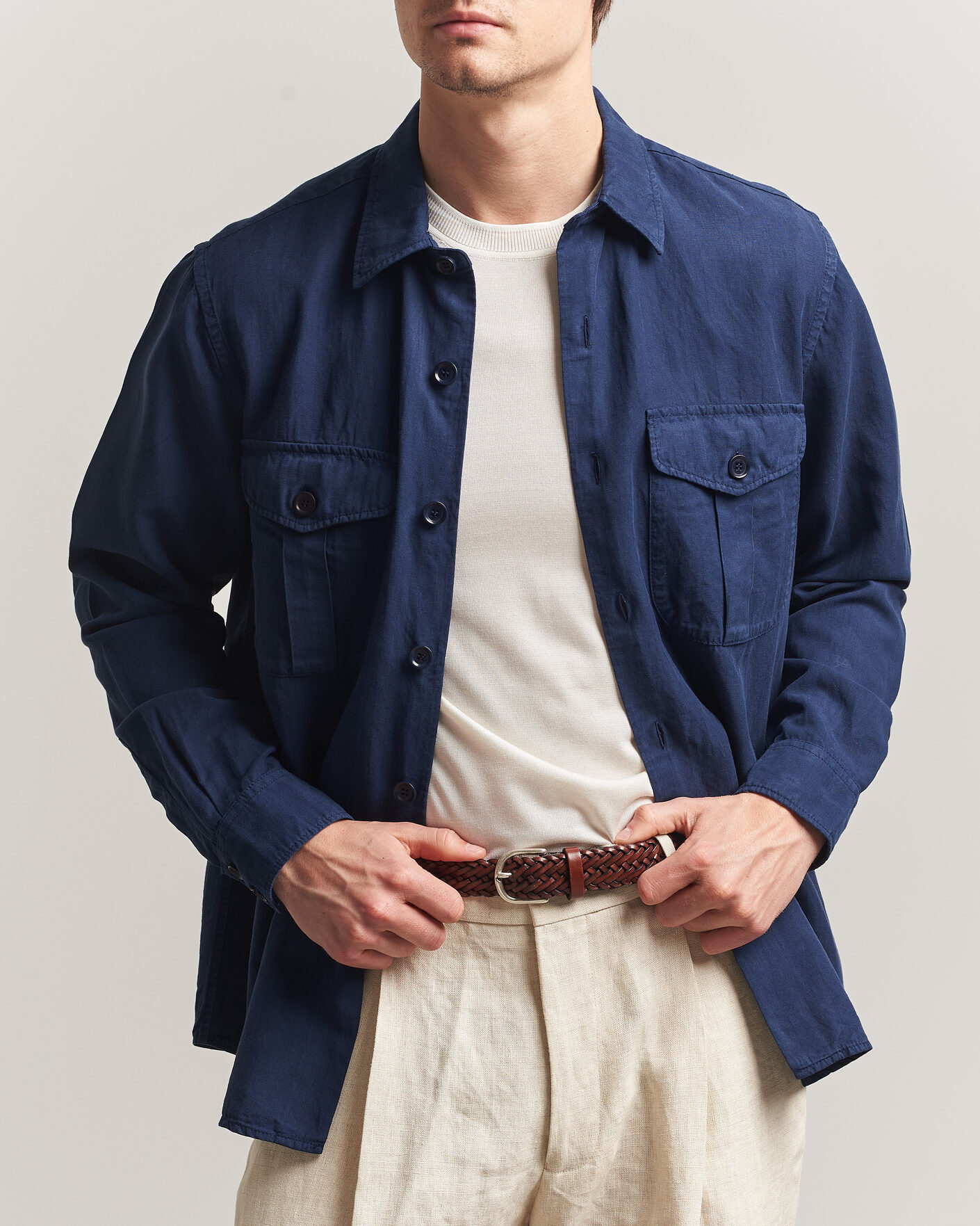 Herren | Hemden | Aspesi | Double Pocket Overshirt Navy