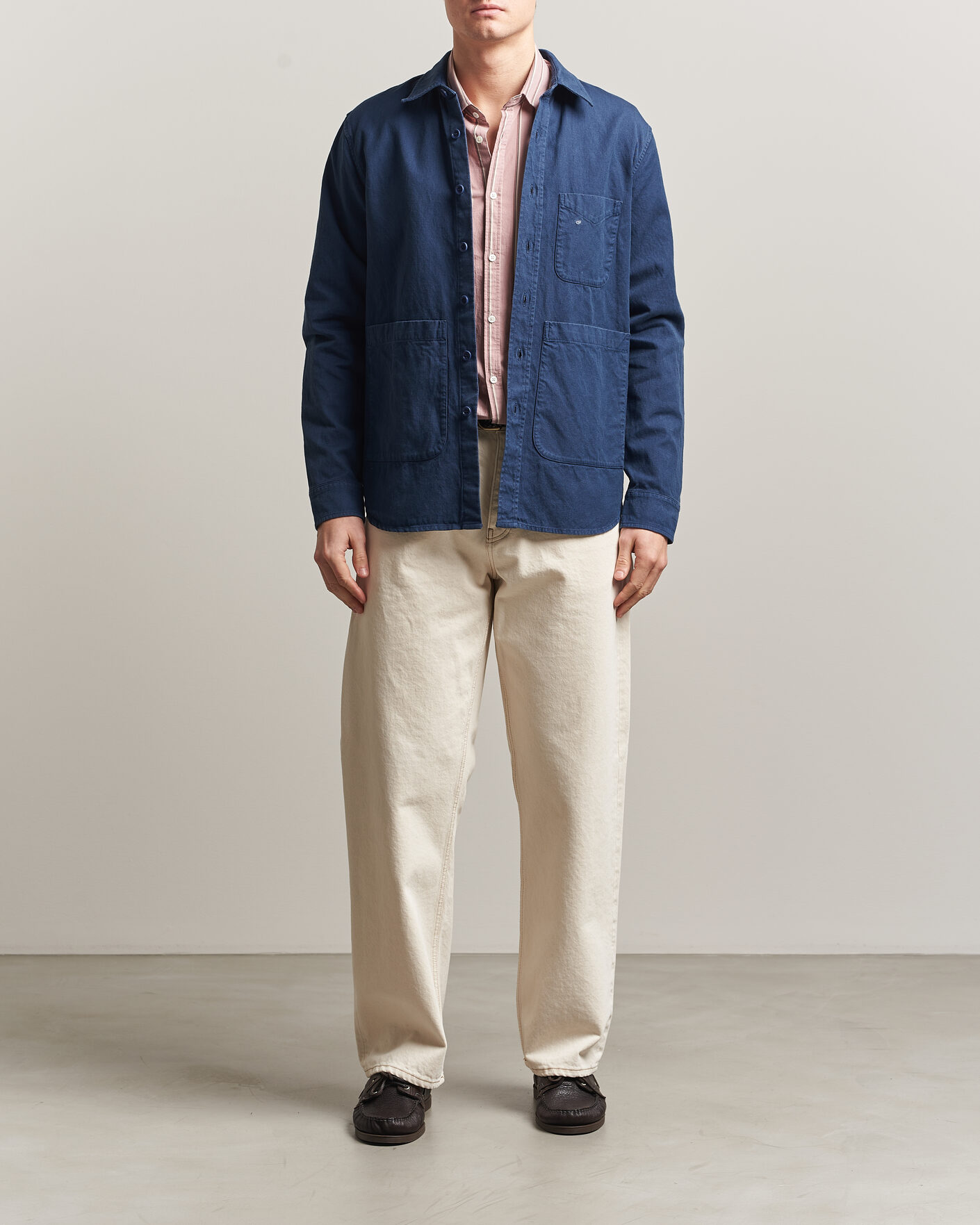 Herren | Jacken | Aspesi | Garment Dyed Utility Shirt Dark Blue