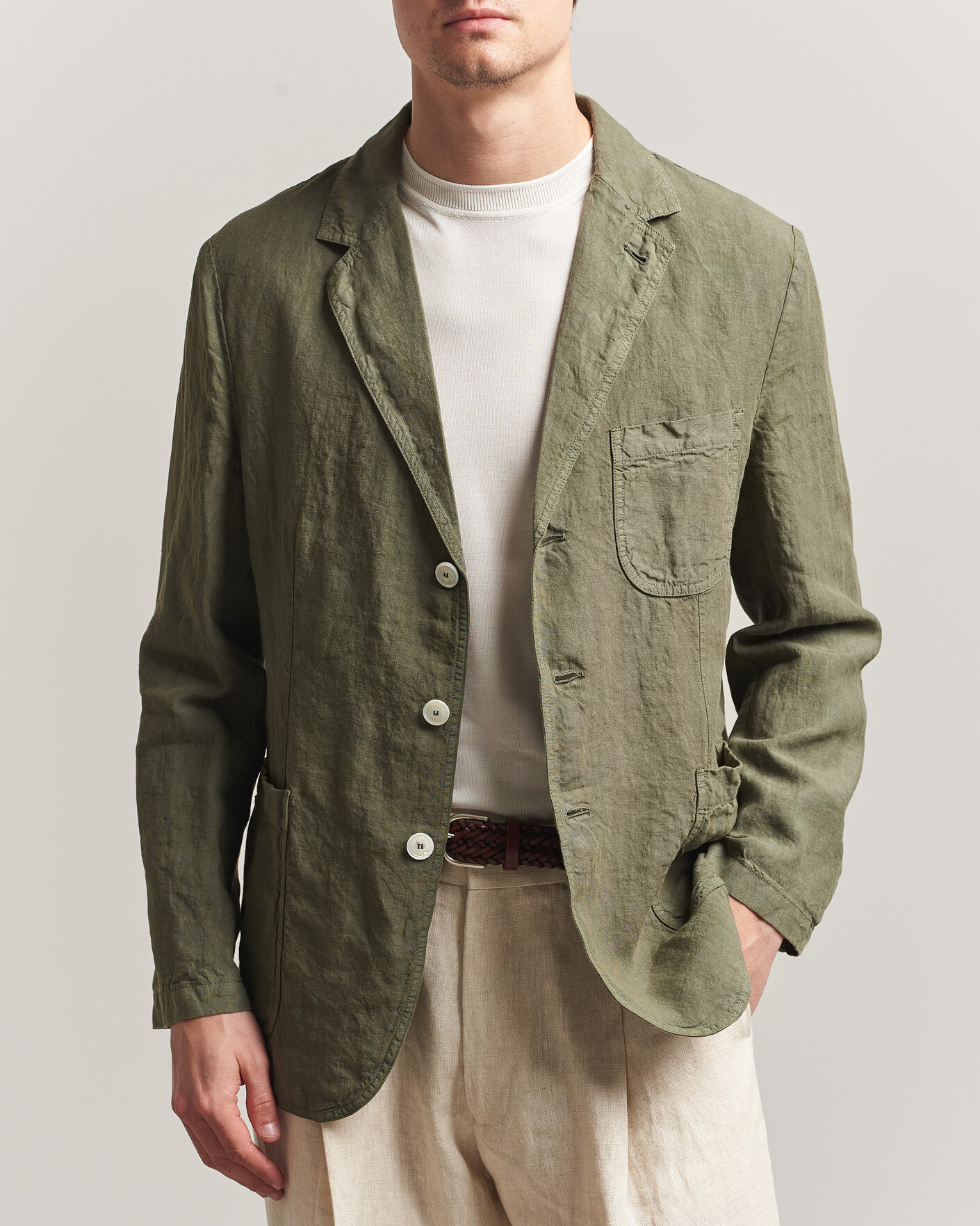 Herren | Sakkos | Aspesi | Samuraki Linen Blazer Military