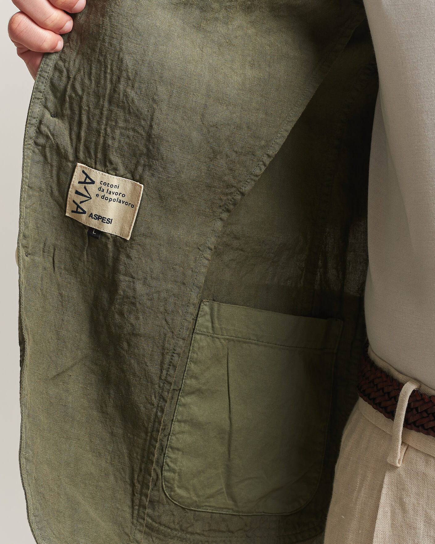 Herren | Sakkos | Aspesi | Samuraki Linen Blazer Military