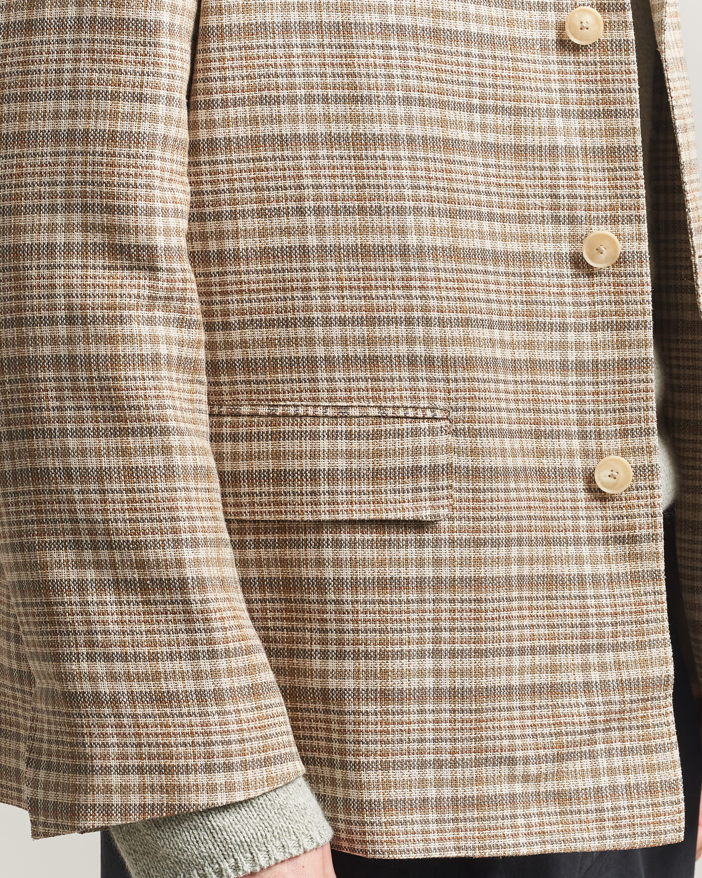 Herren | Jacken | Auralee | Silk/Linen Chore Jacket Beige Check