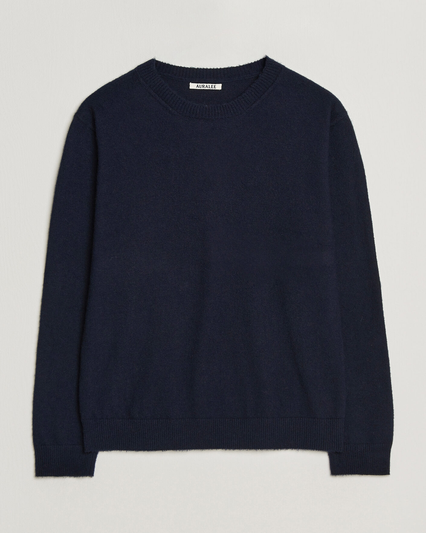 Herren | Pullover | Auralee | Brushed Cashmere/Cotton Crew Neck Navy